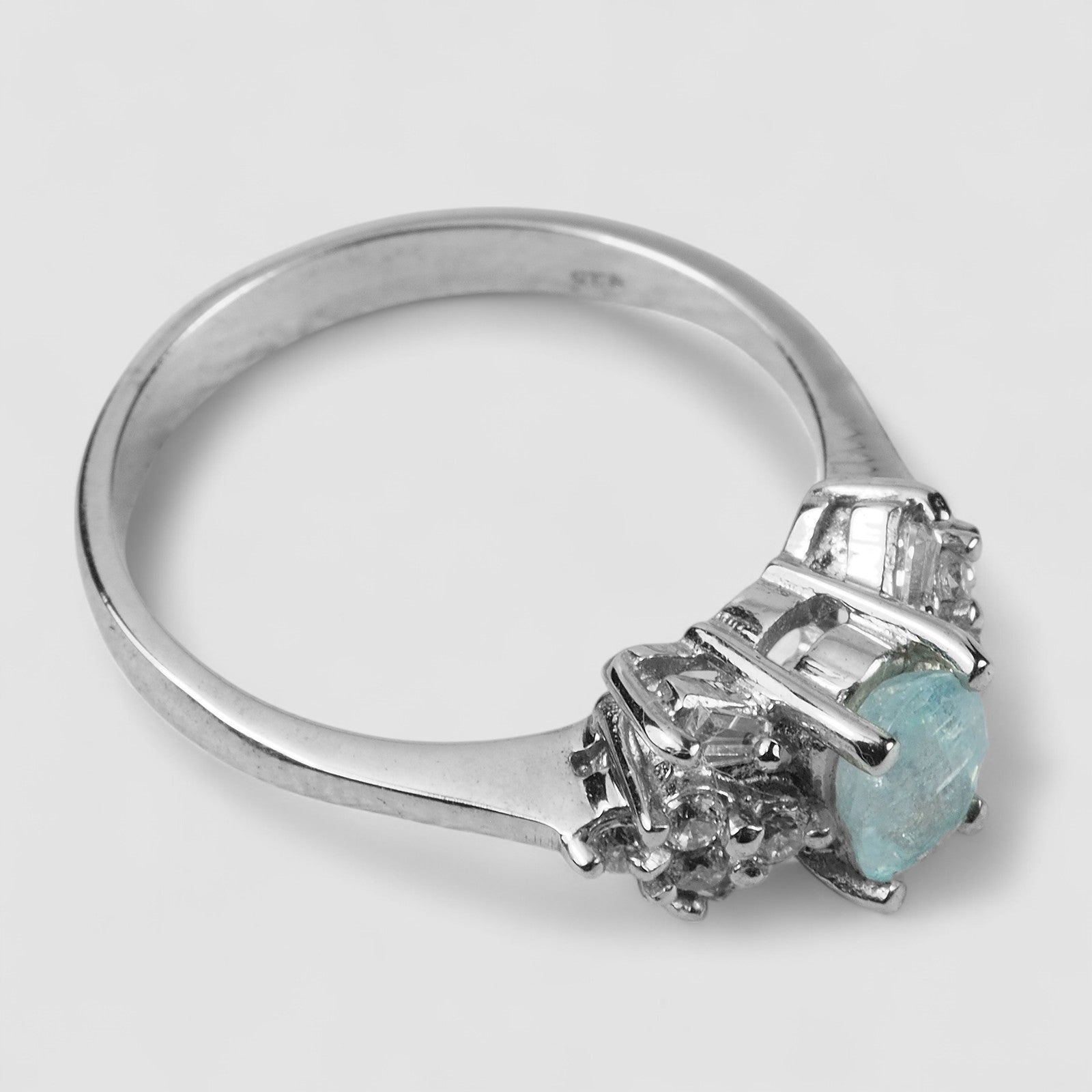 BLUE PARAIBA TOURMALINE 925 STERLING SILVER HANDMADE FINE RING