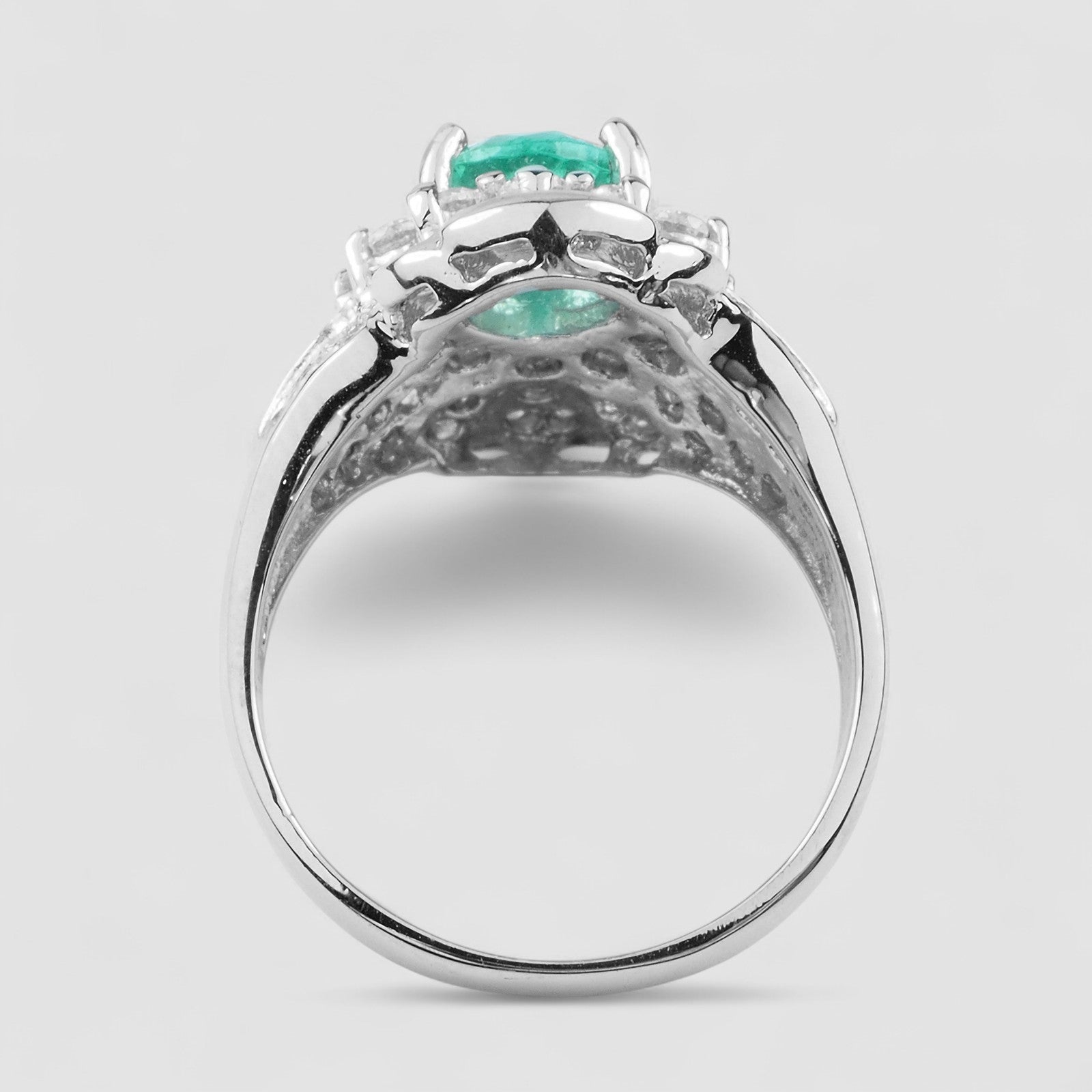 NEON GREEN EMERALD FINE JEWELRY RING