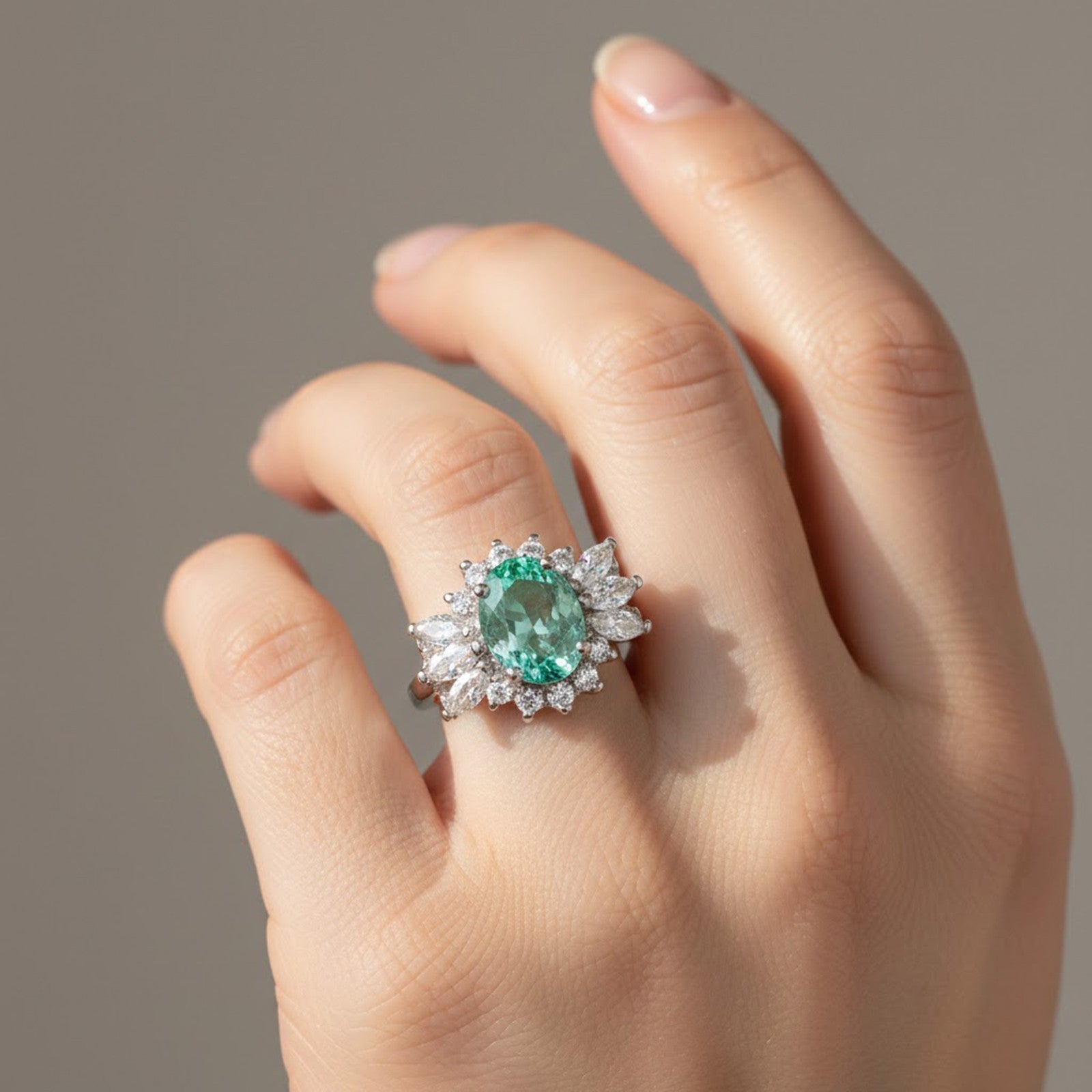 Vivid Green Emerald 925 Sterling Silver Ring