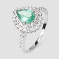 925 STERLING SILVER HANDMADE JEWELRY RING GREEN EMERALD