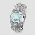 Blue Aquamarine 925 Sterling Silver Ring