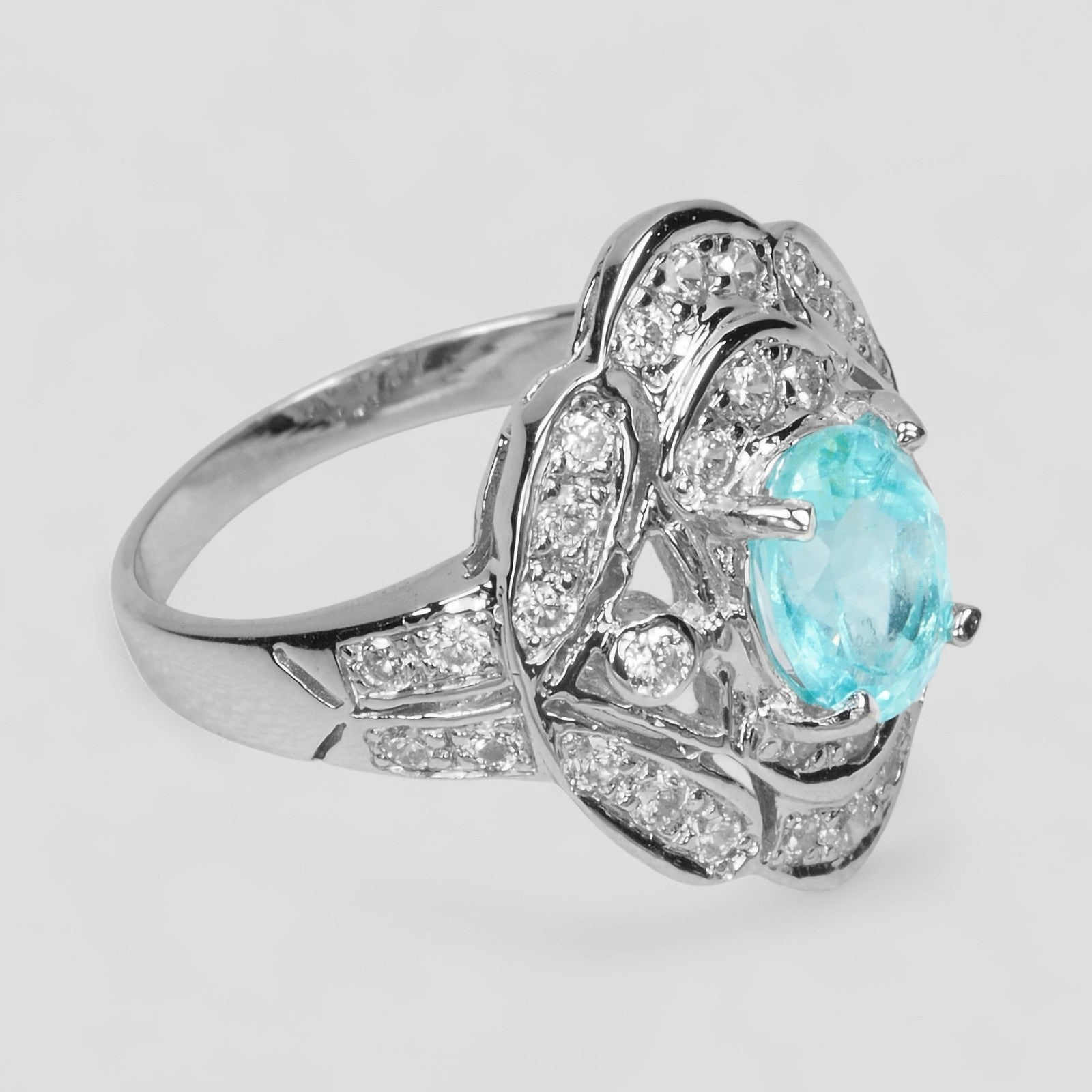 Neon Blue Apatite 925 Sterling Silver Ring