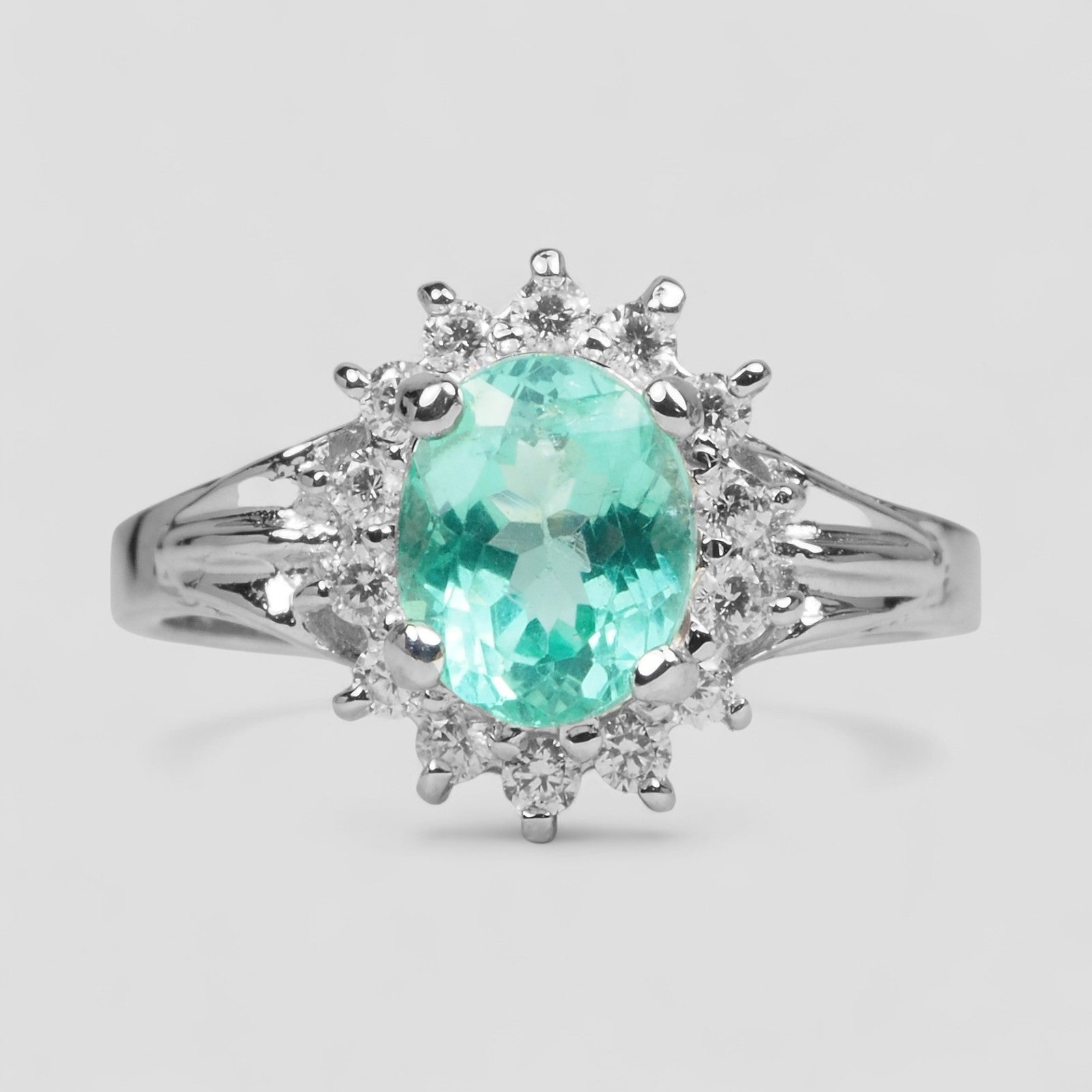 Vivid Green Emerald 925 Sterling Silver Ring