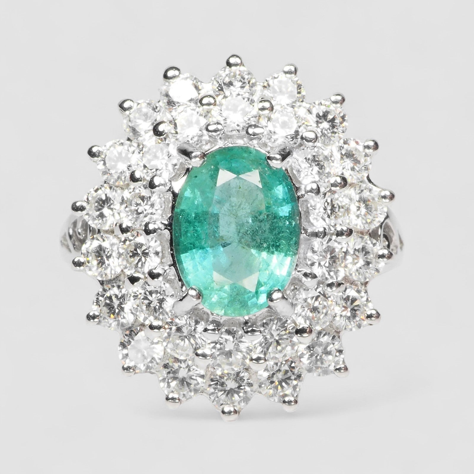 vivid Green Emerald 925 Handmade Ring