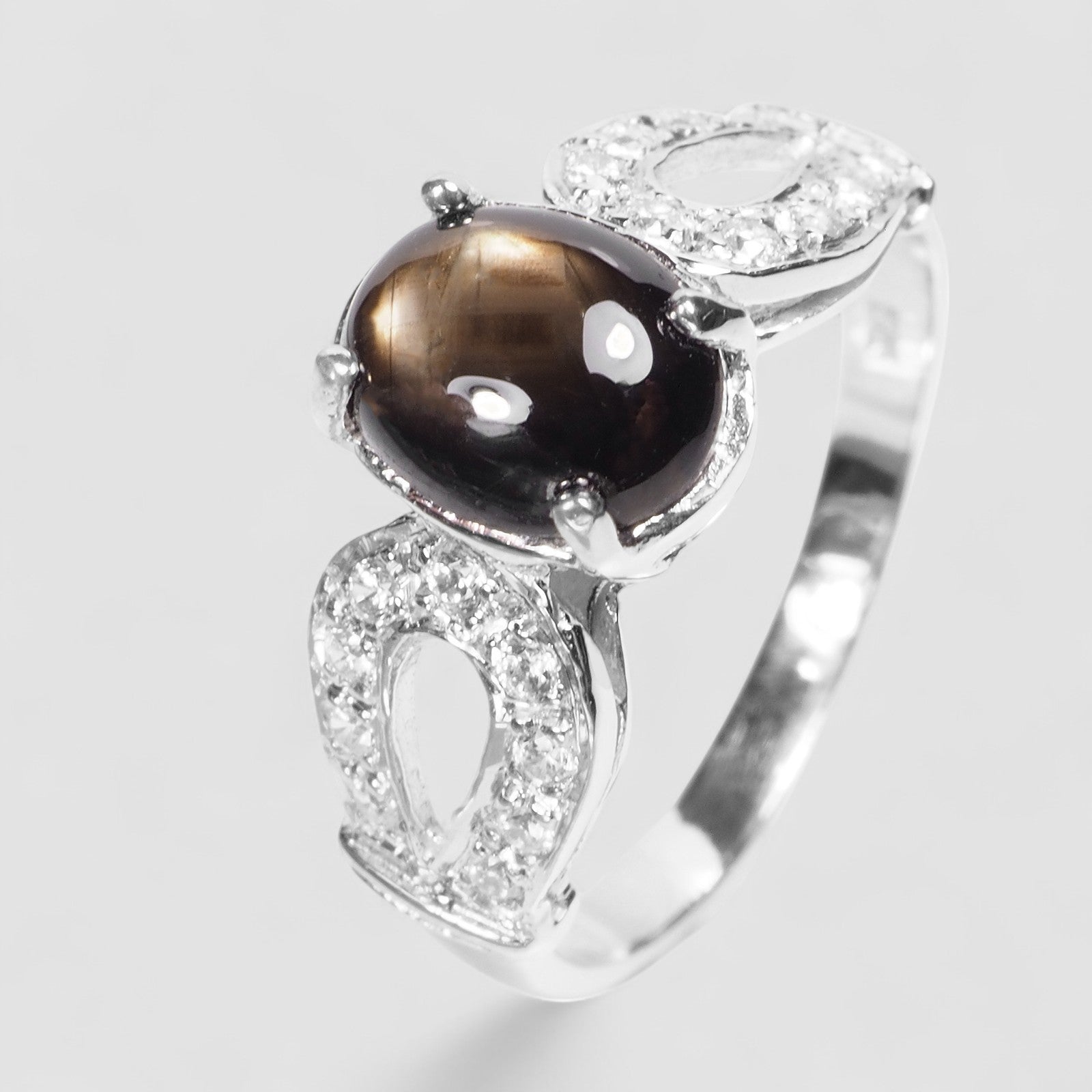 Opulent Black Star Sapphire925 Sterling Silver Ring