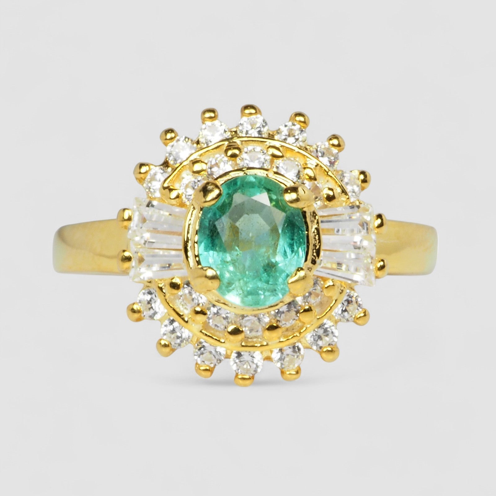 Vivid Green Emerald Handmade Ring
