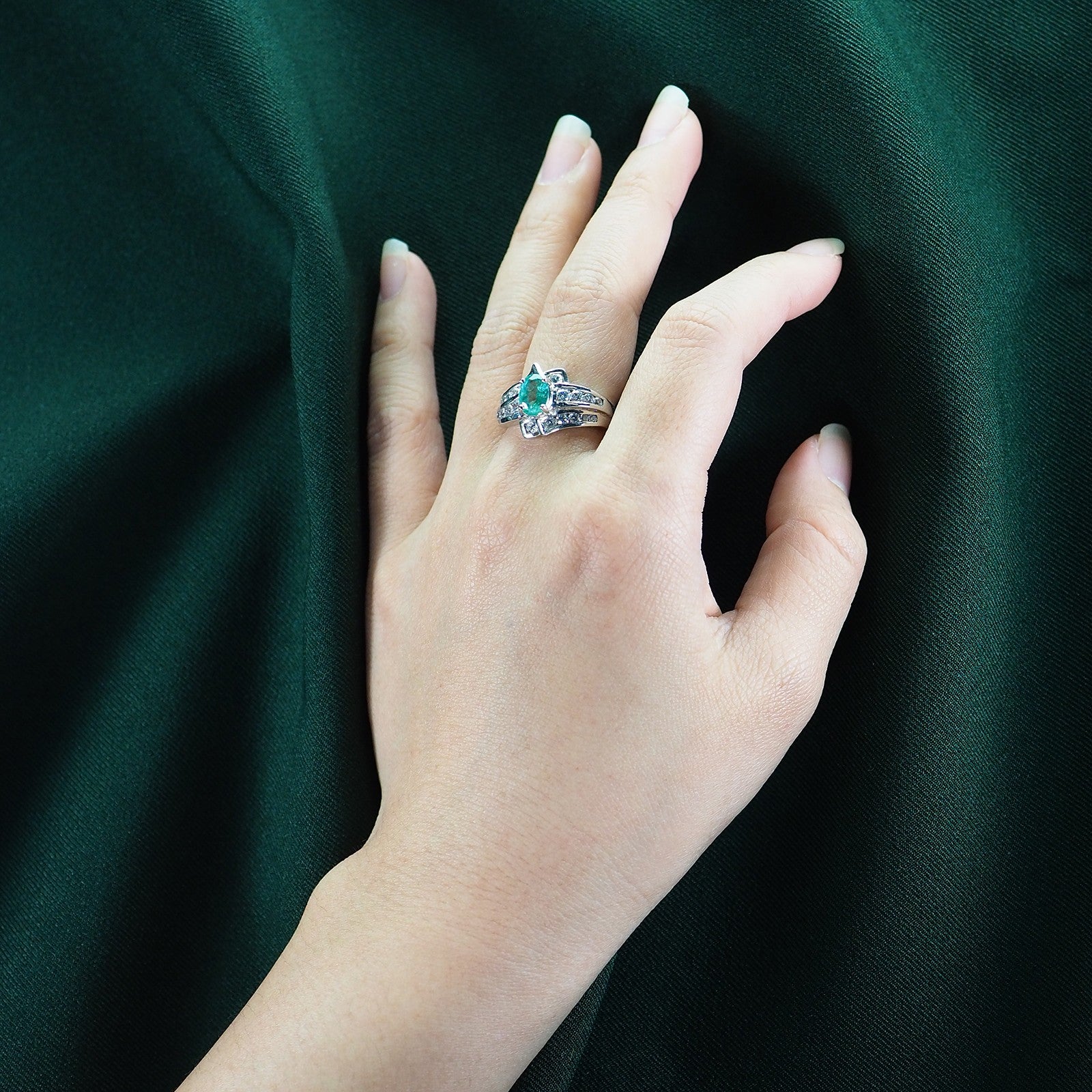 Green Emerald 925 Sterling Silver Ring