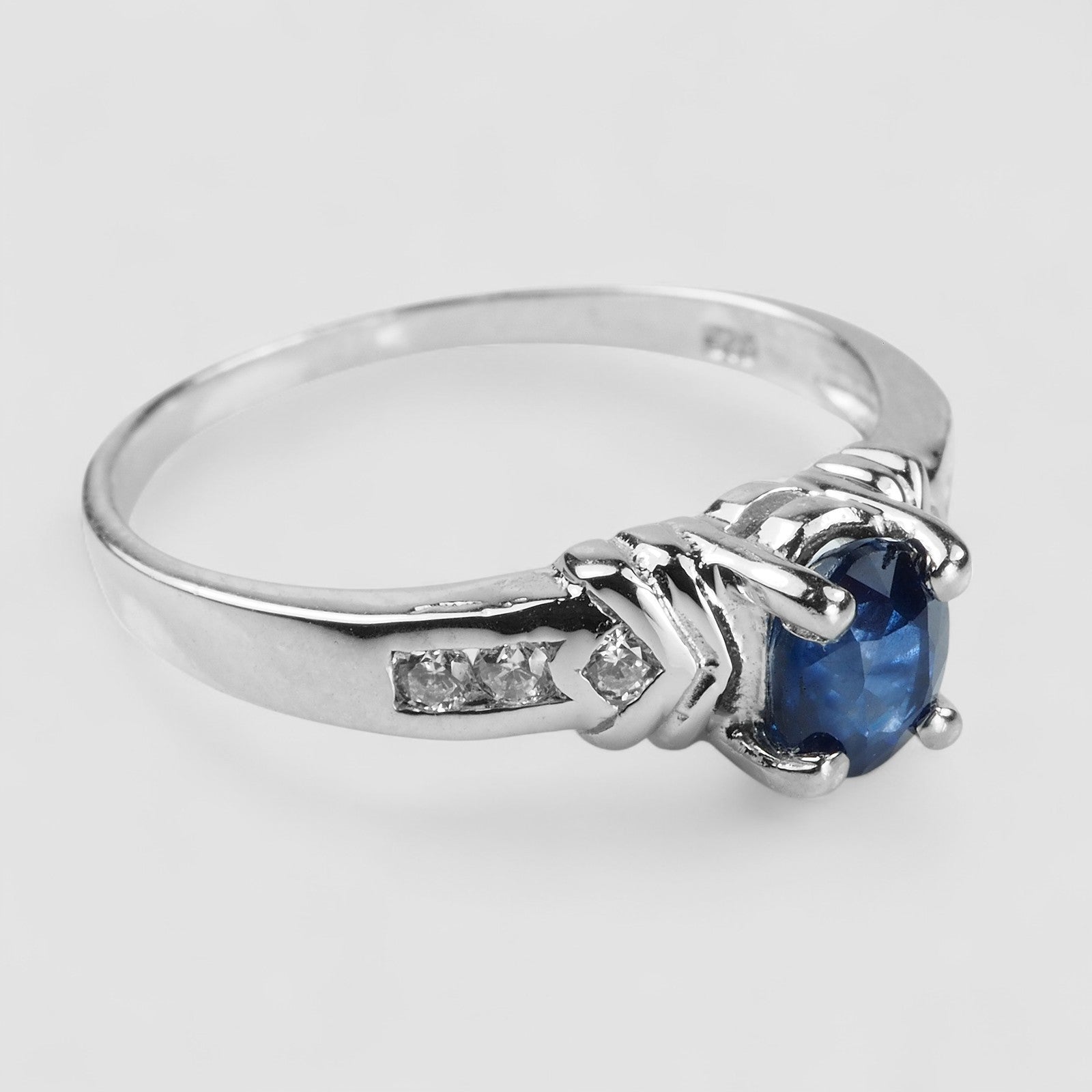 Dazzling Blue Sapphire 925 Sterling Silver Ring, Birthday Gift, Dainty Ring, Free Resizing
