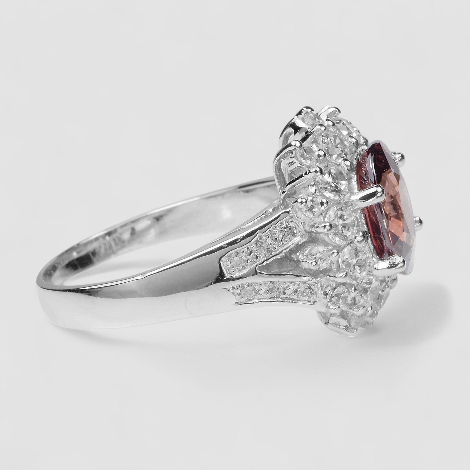 Champagne Zircon 925 Sterling Silver Ring