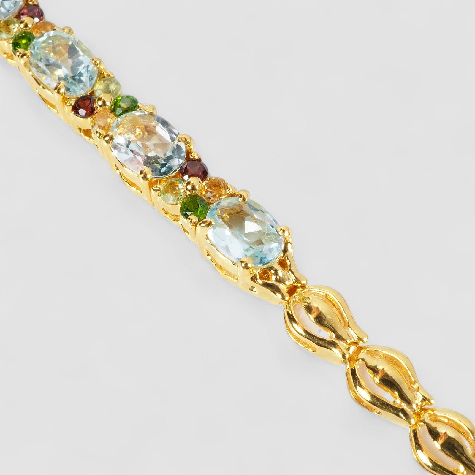 Blue Aquamarine 925 Sterling Silver 24K Gold Bracelets, Dainty Minimalist Everyday Bracelets