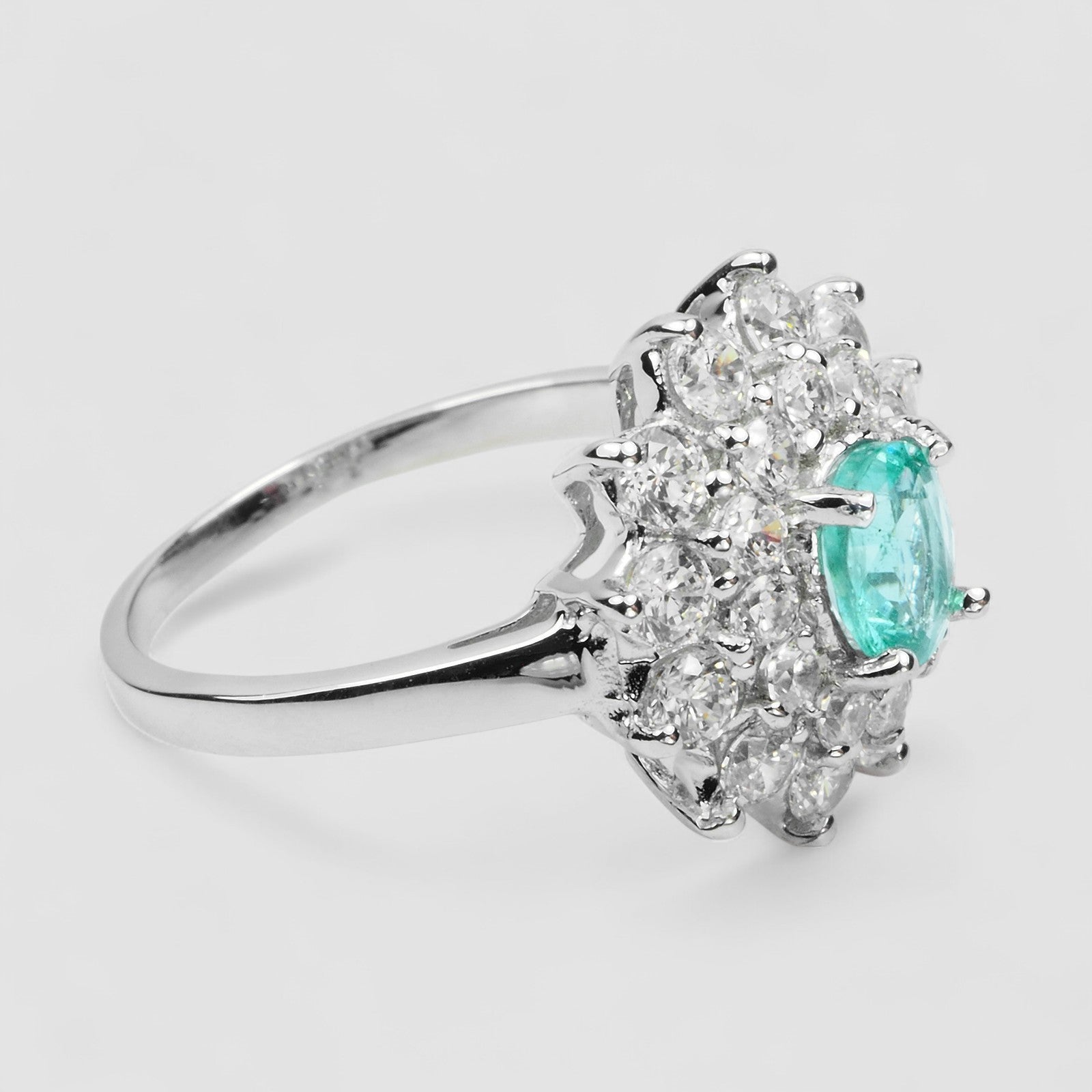 925 Sterling Silver Ring Green Emerald