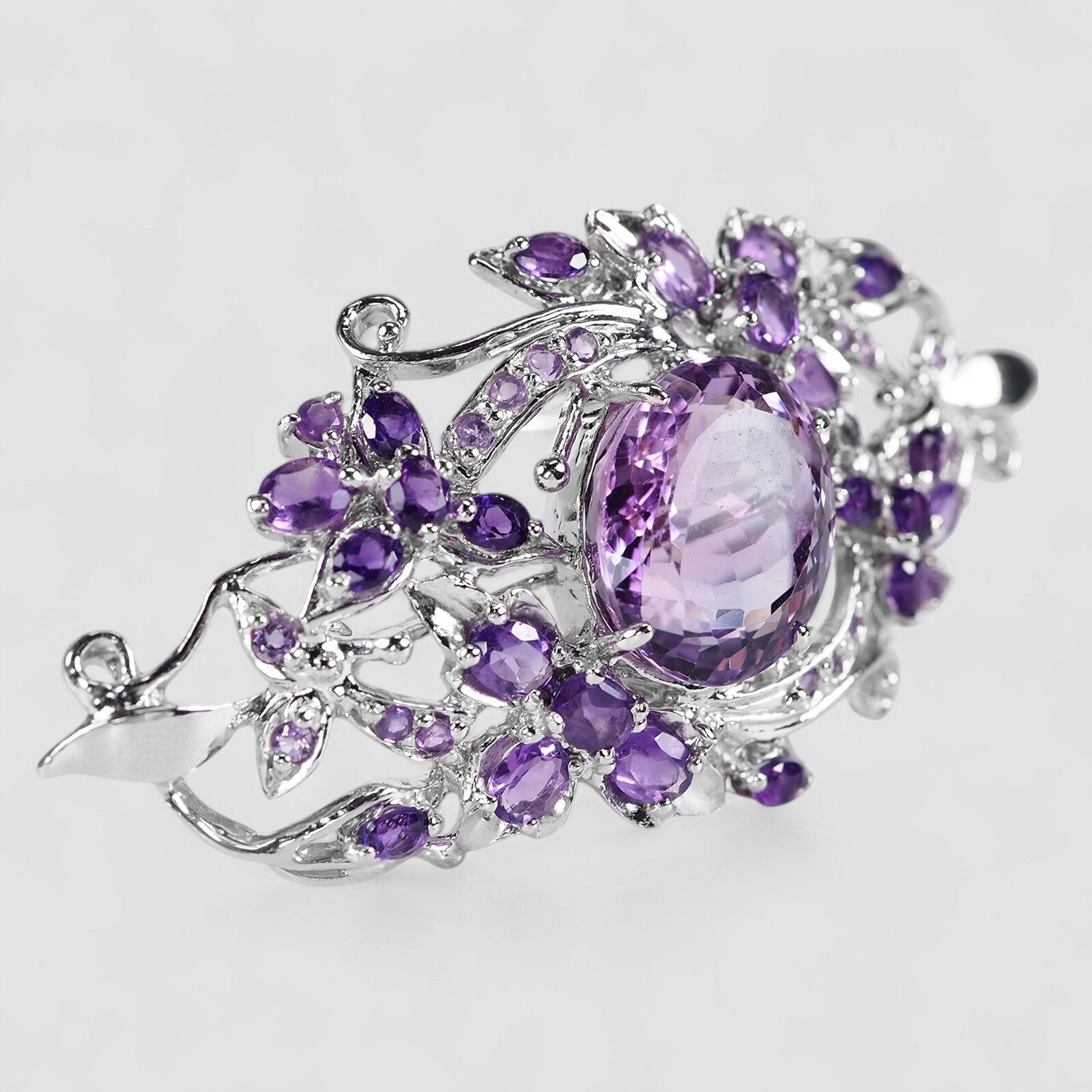 Purple Amethyst 925 Sterling Silver White Gold Hair Clip, Dainty Everyday Hair Clip , Gift for Her