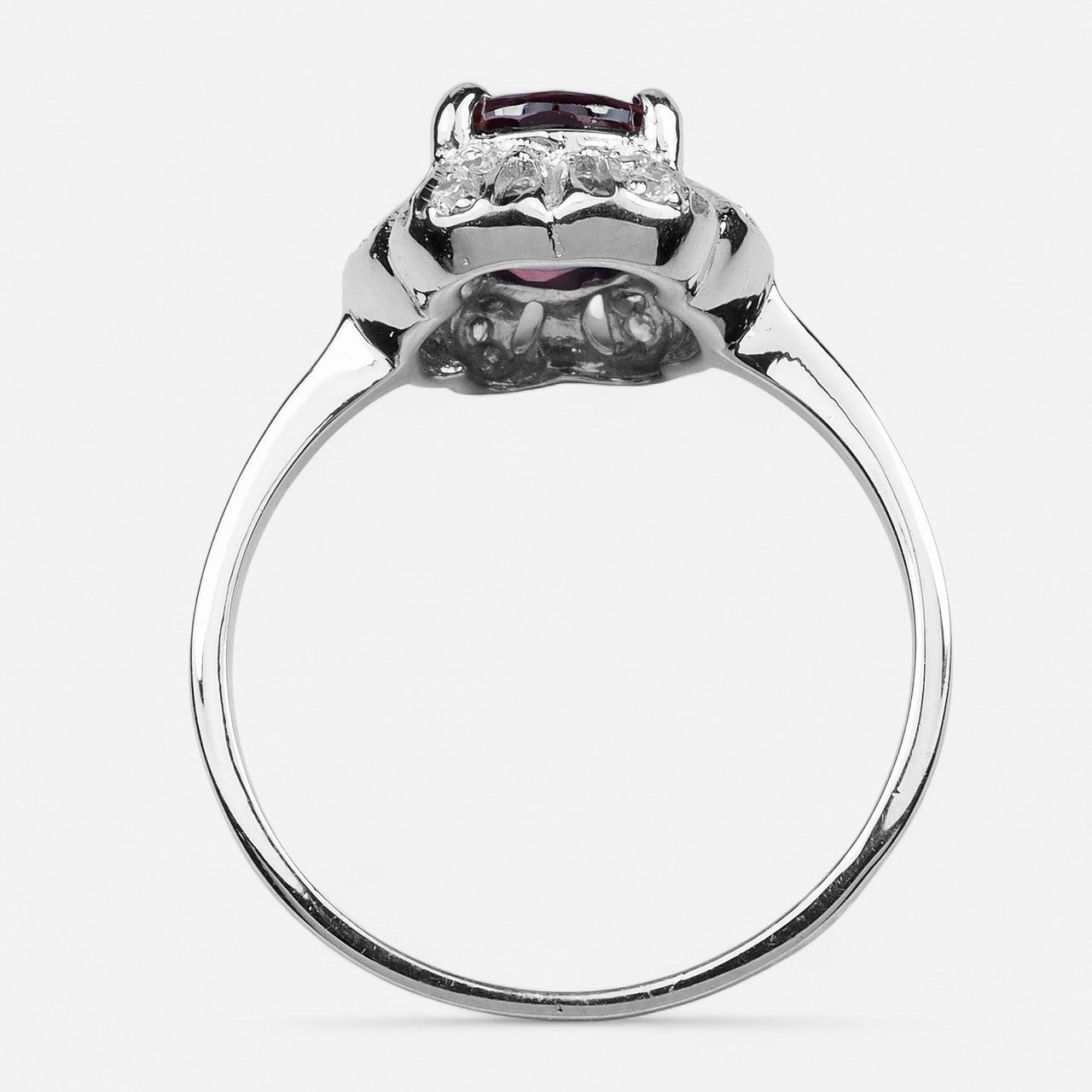 Red Zircon 925 Sterling Silver Ring