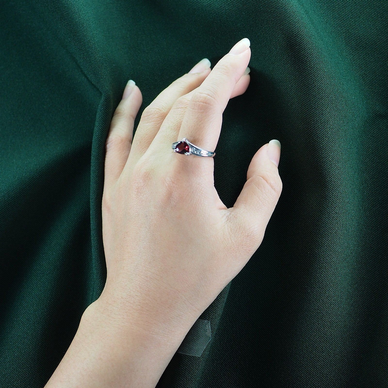 Red Rhodolite Garnet 925 Sterling Silver Ring