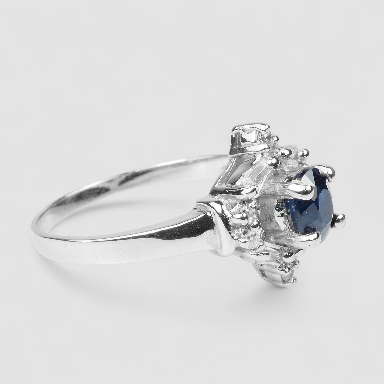 Vivid Blue Sapphire 925 Sterling Silver Ring