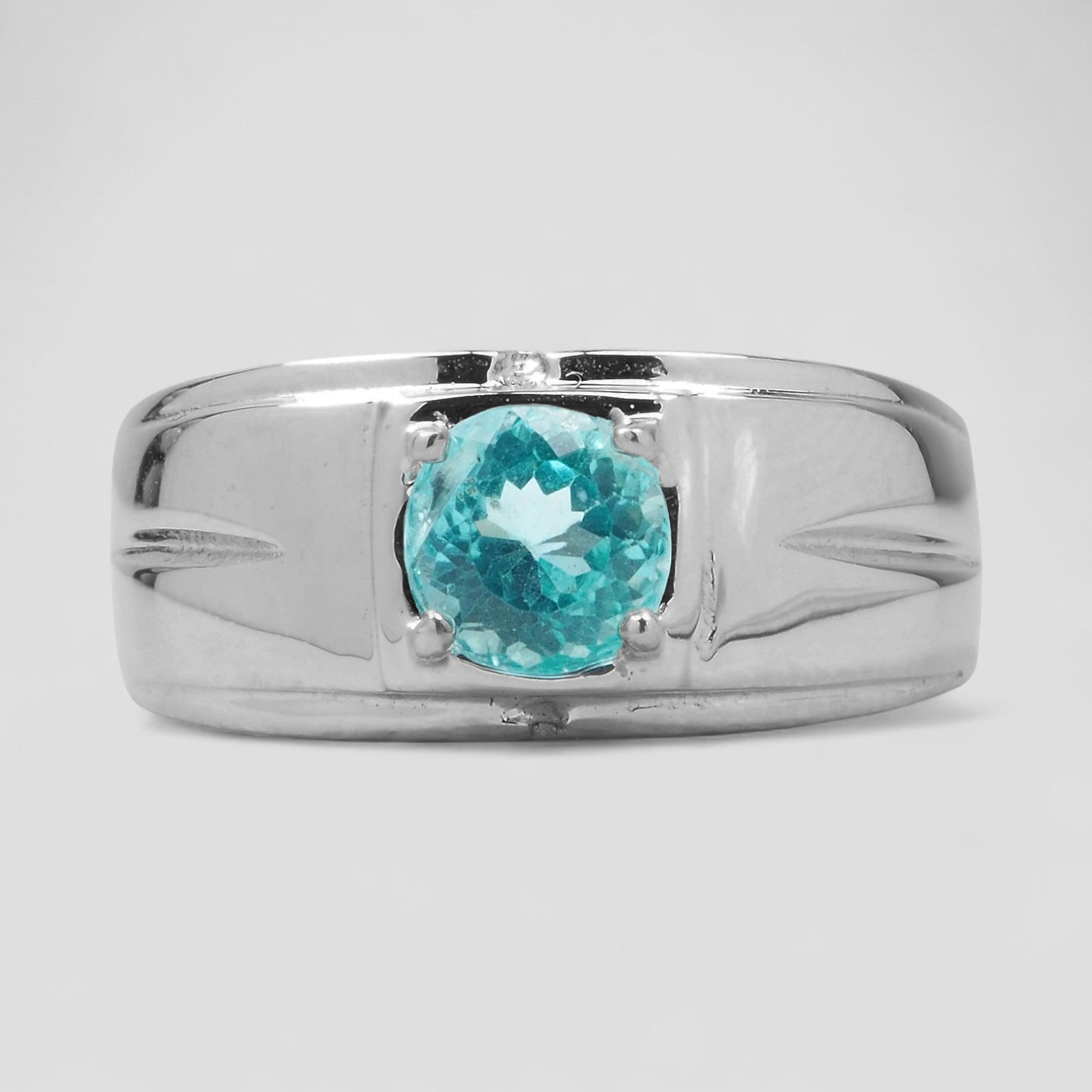 Neon Blue Paraiba Tourmaline 925 Sterling Silver Ring