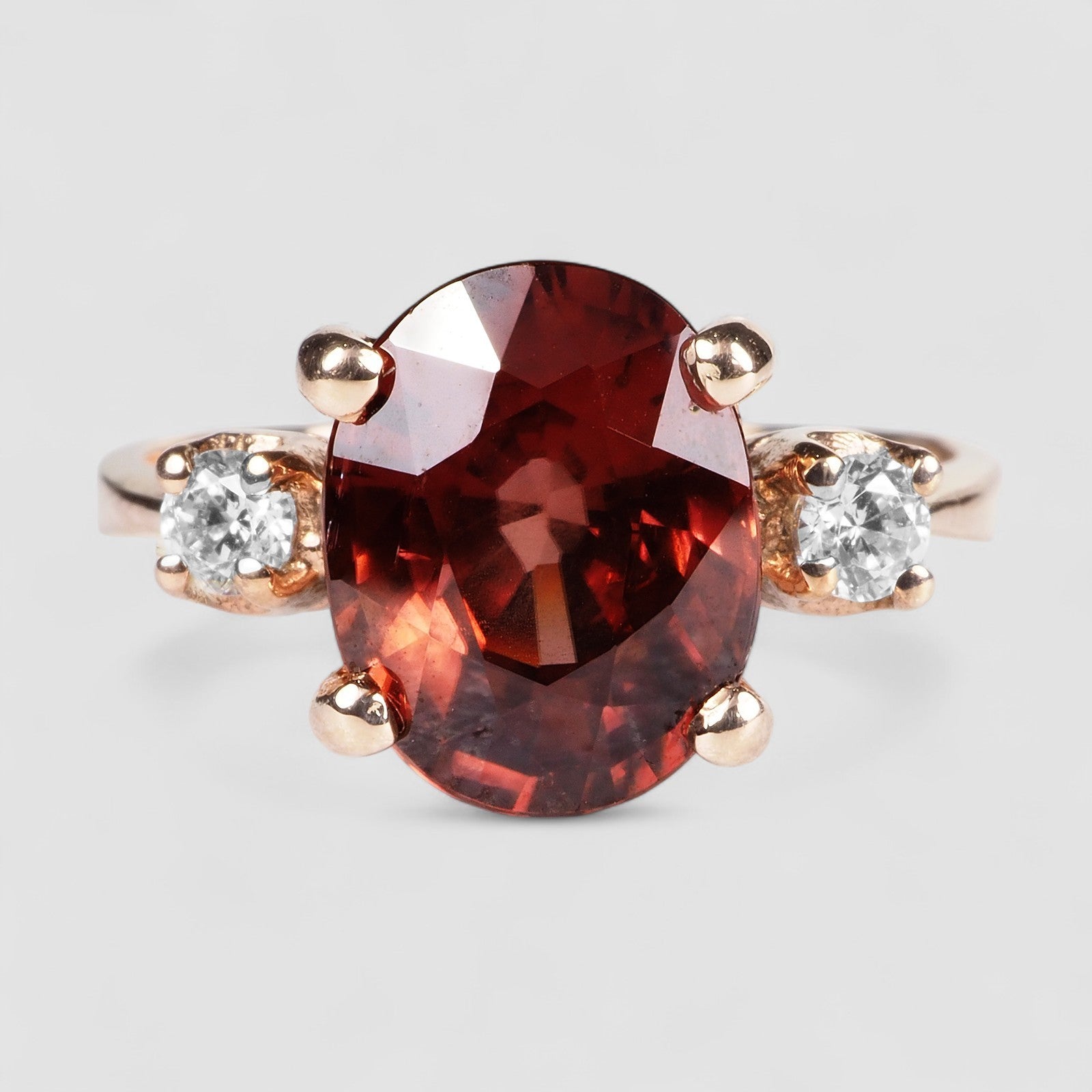 Red Zircon 925 Sterling Silver Ring