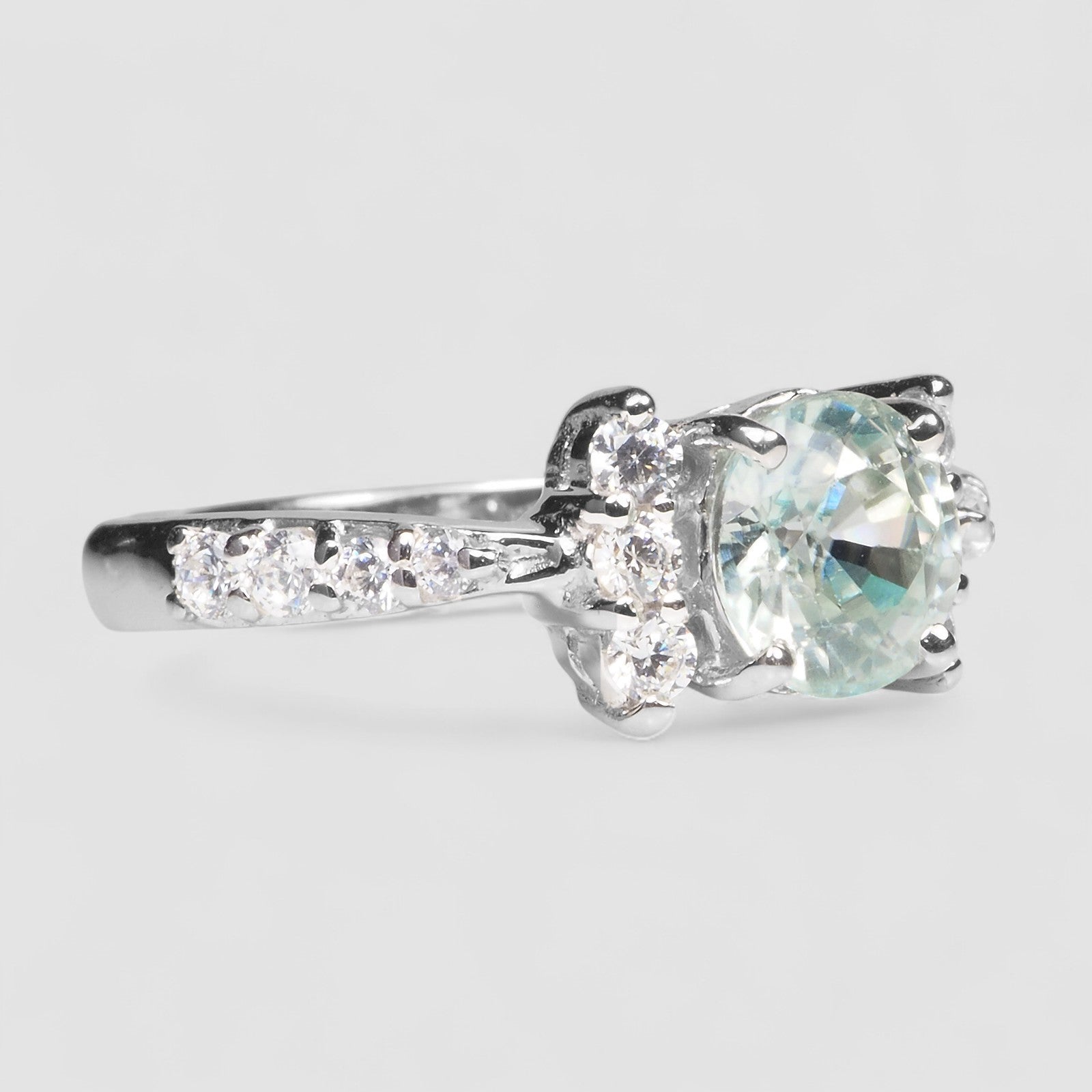 Blue Aquamarine 925 Sterling Silver Ring