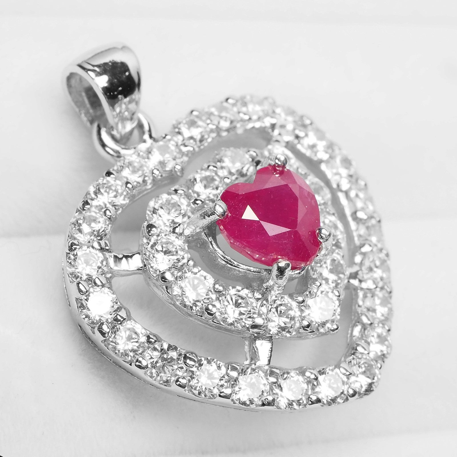 Red Ruby 925 Sterling Silver Pendants