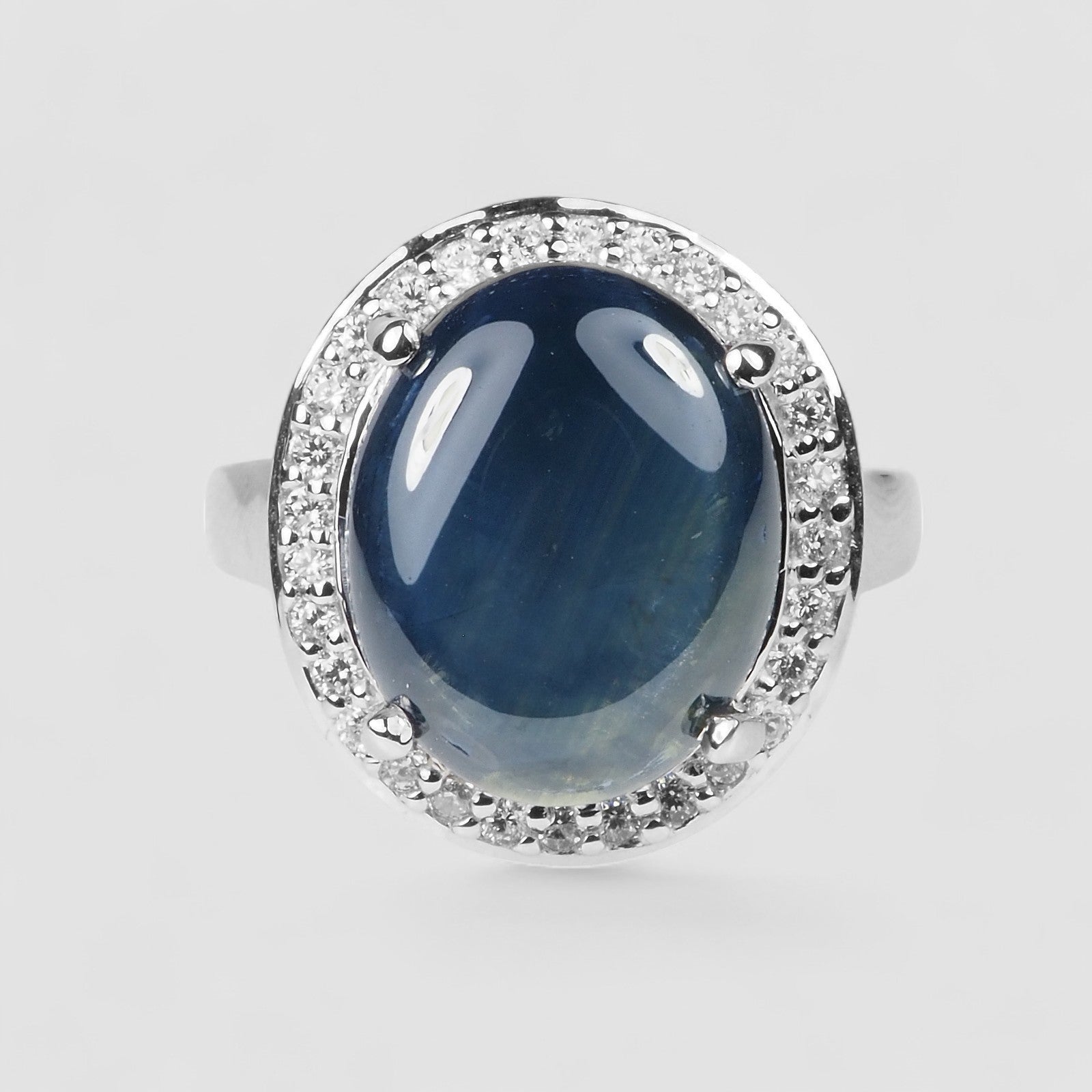 Blue Star Sapphire 925 Sterling Silver Ring