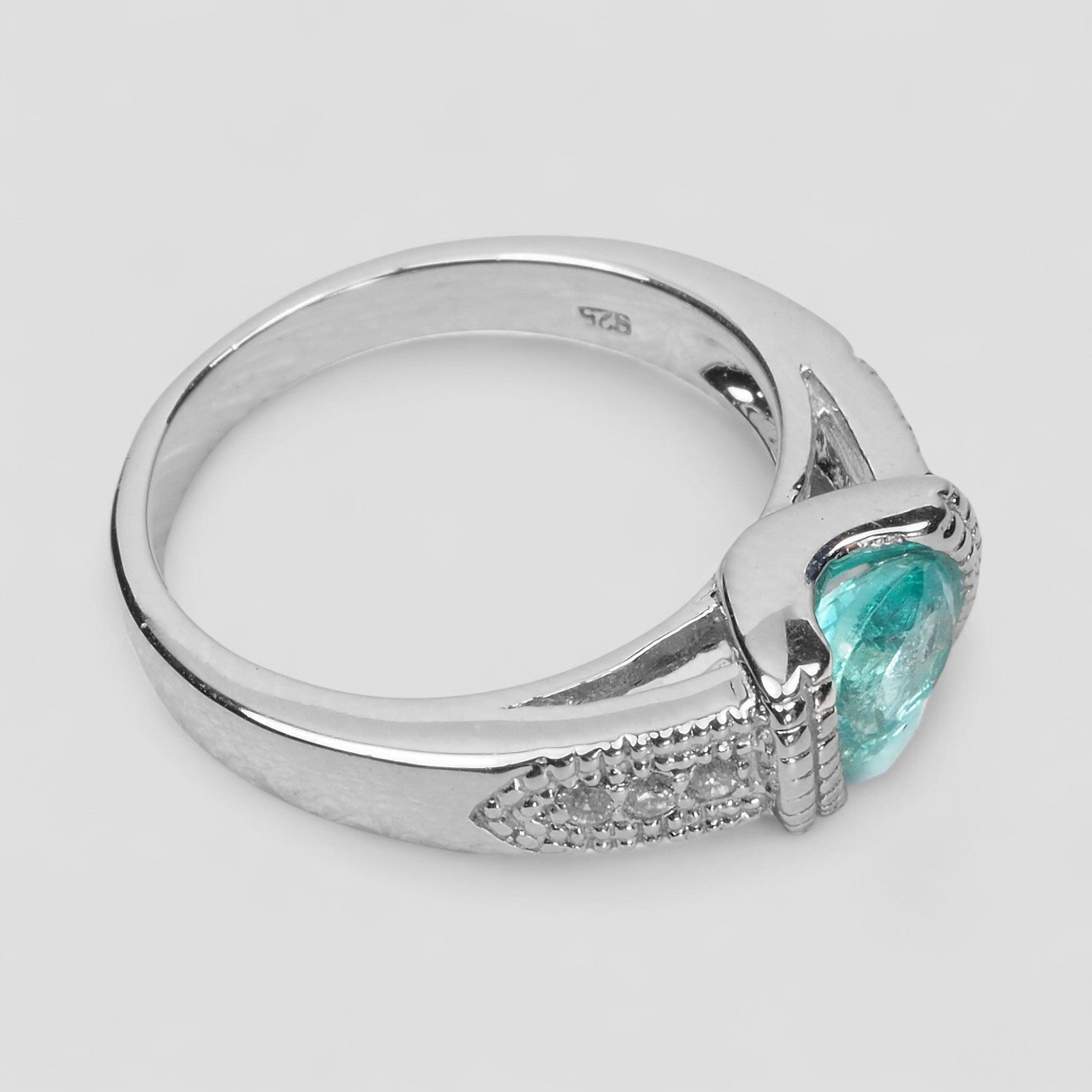 Blue Paraiba Tourmaline 925 Sterling Silver Ring