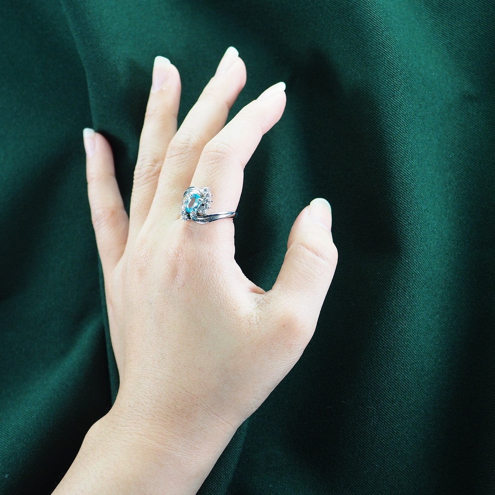 Blue Zircon 925 Sterling Silver Ring