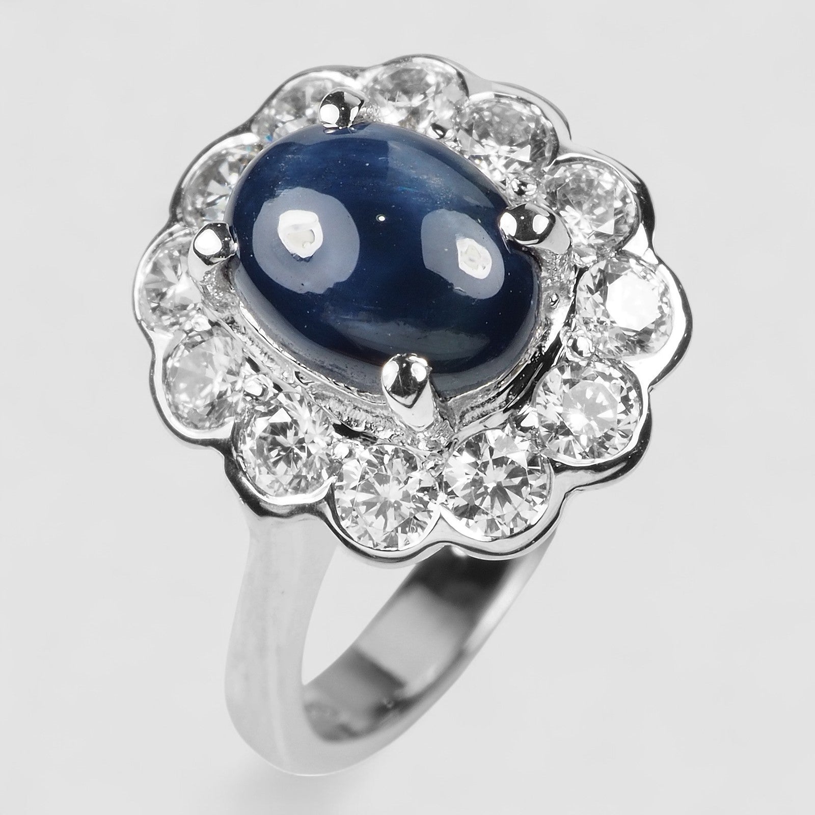 Blue Star Sapphire 925 Sterling Silver Ring