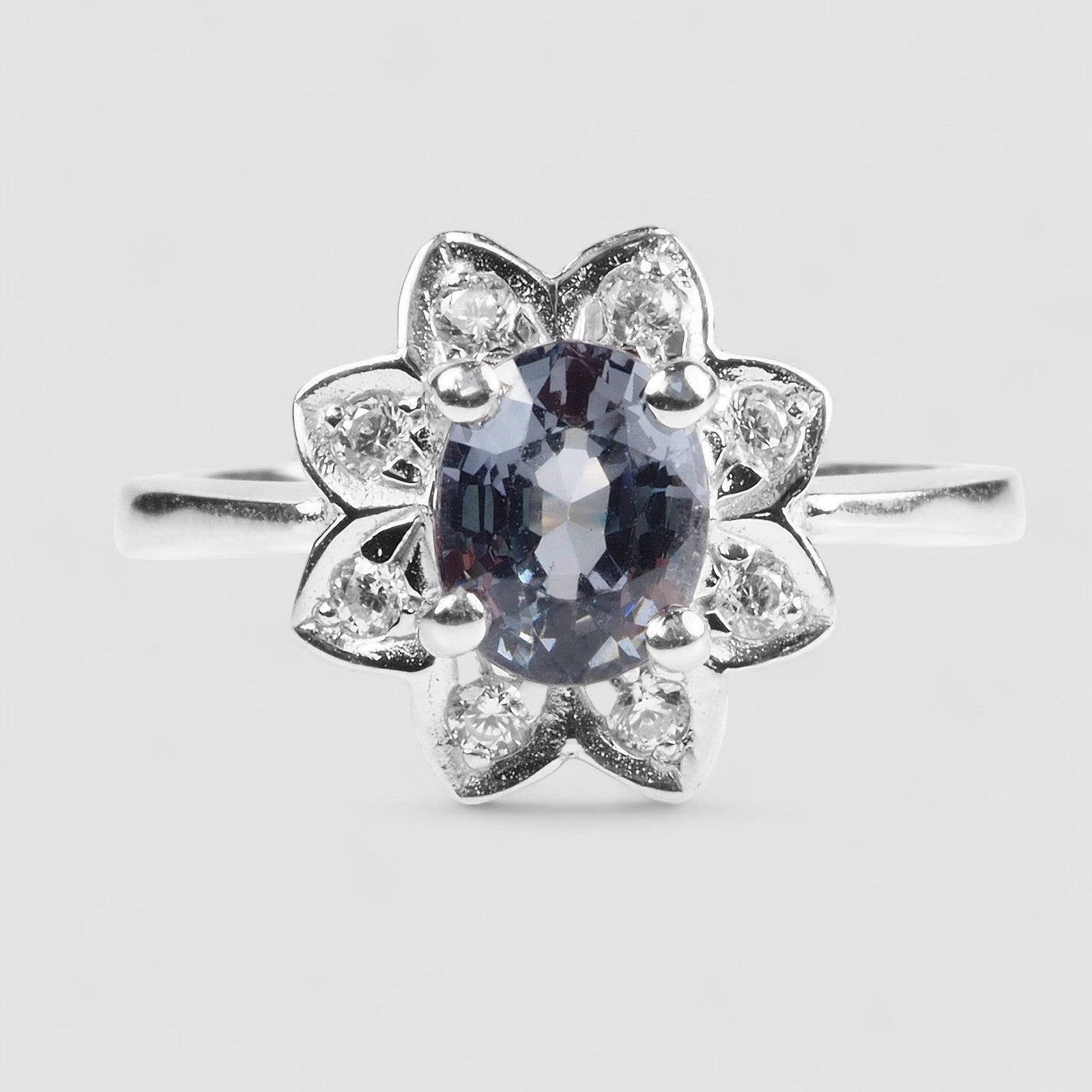 Gray Spinel 925 Sterling Silver Ring