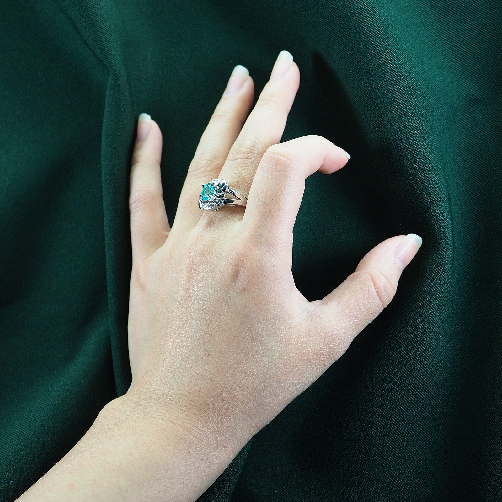 Blue Apatite 925 Sterling Silver Ring