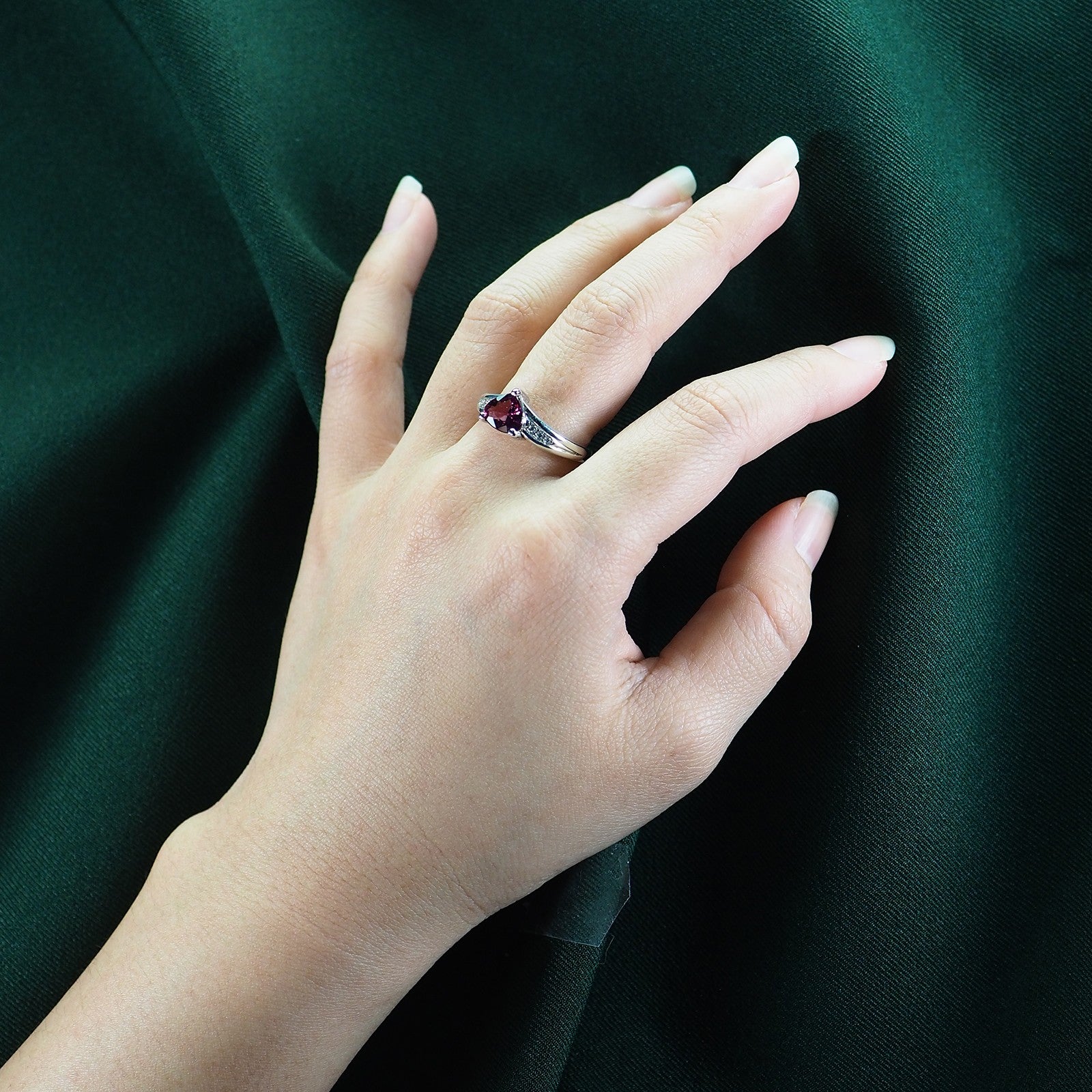 Pink Rhodolite Garnet 925 Sterling Silver Ring