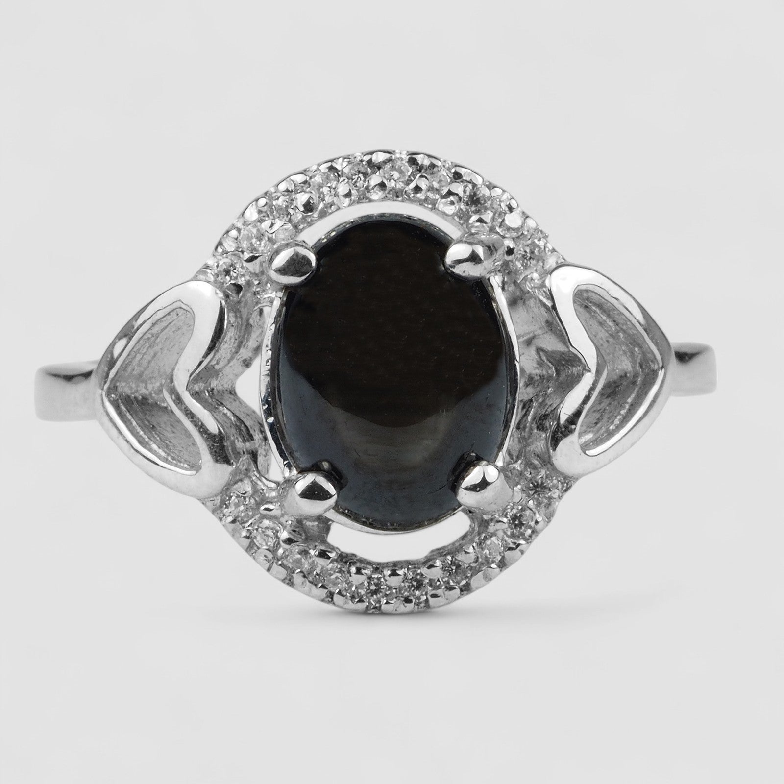 Black Star Sapphire 925 Sterling Silver Ring, Natural Sapphire , Dainty Everyday Ring