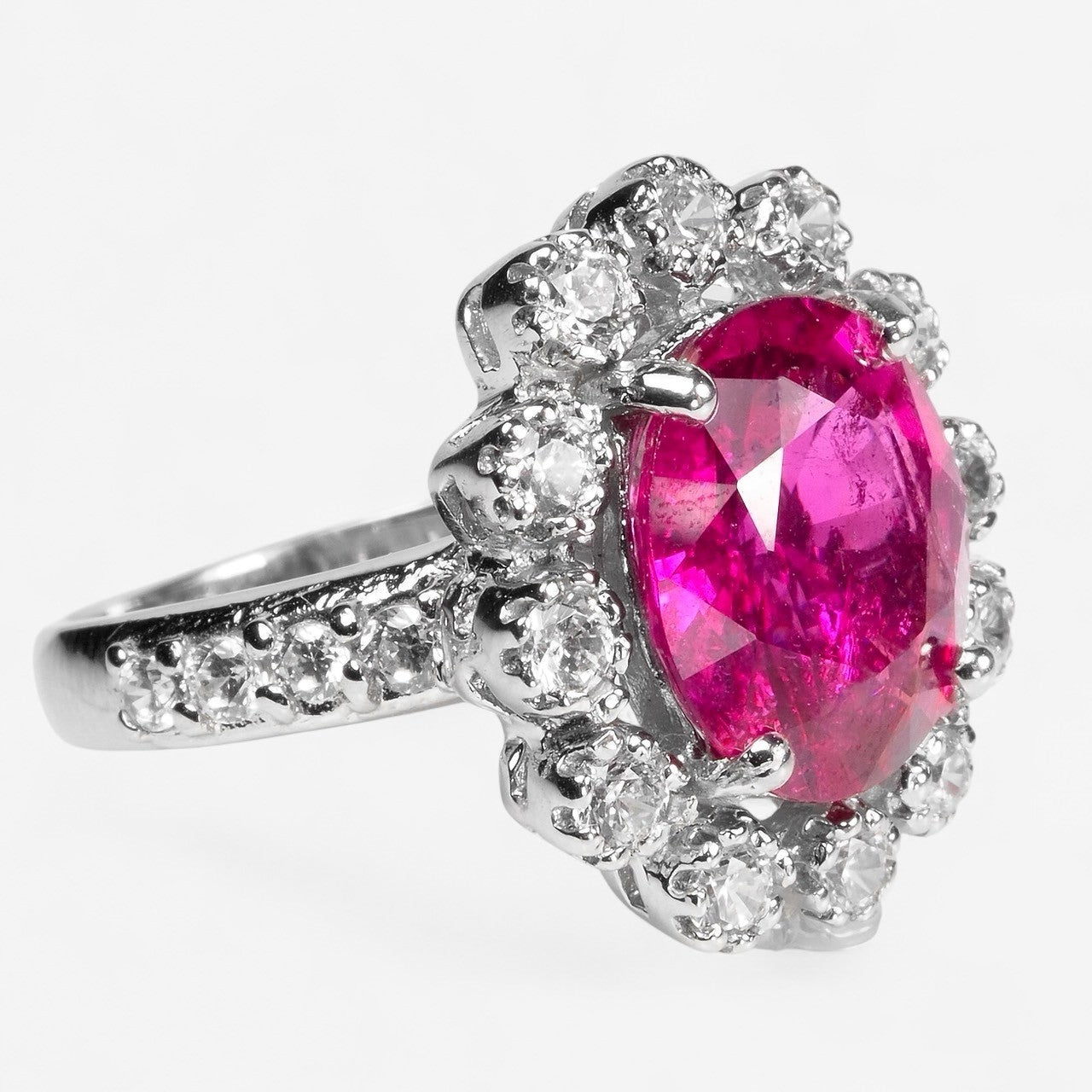FLORAL PINK RUBELLITE TOURMALINE HANDMADE FINE RING