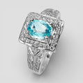 Blue Zircon 925 Sterling Silver Ring