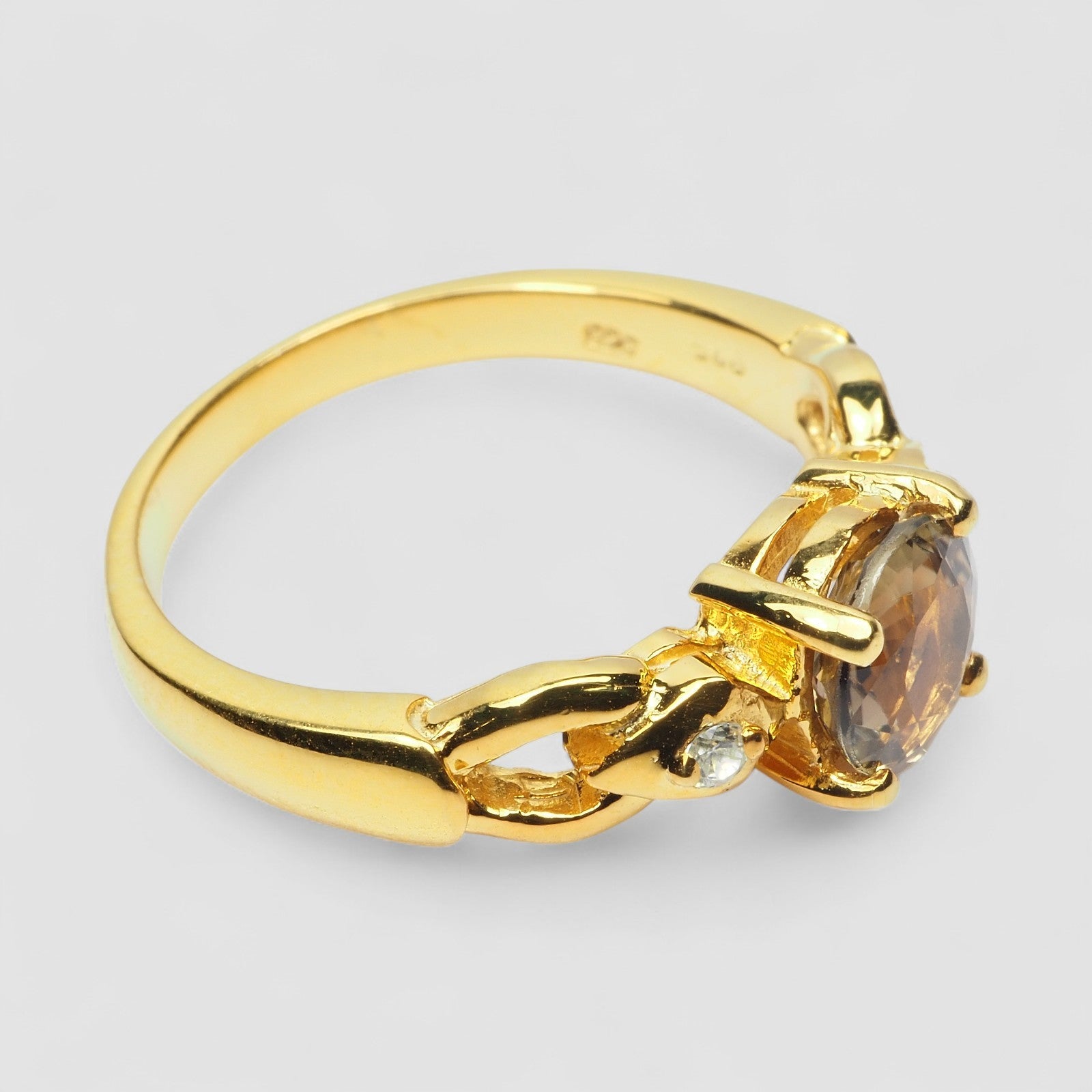 Golden Brown Tourmaline 925 Sterling Silver Ring