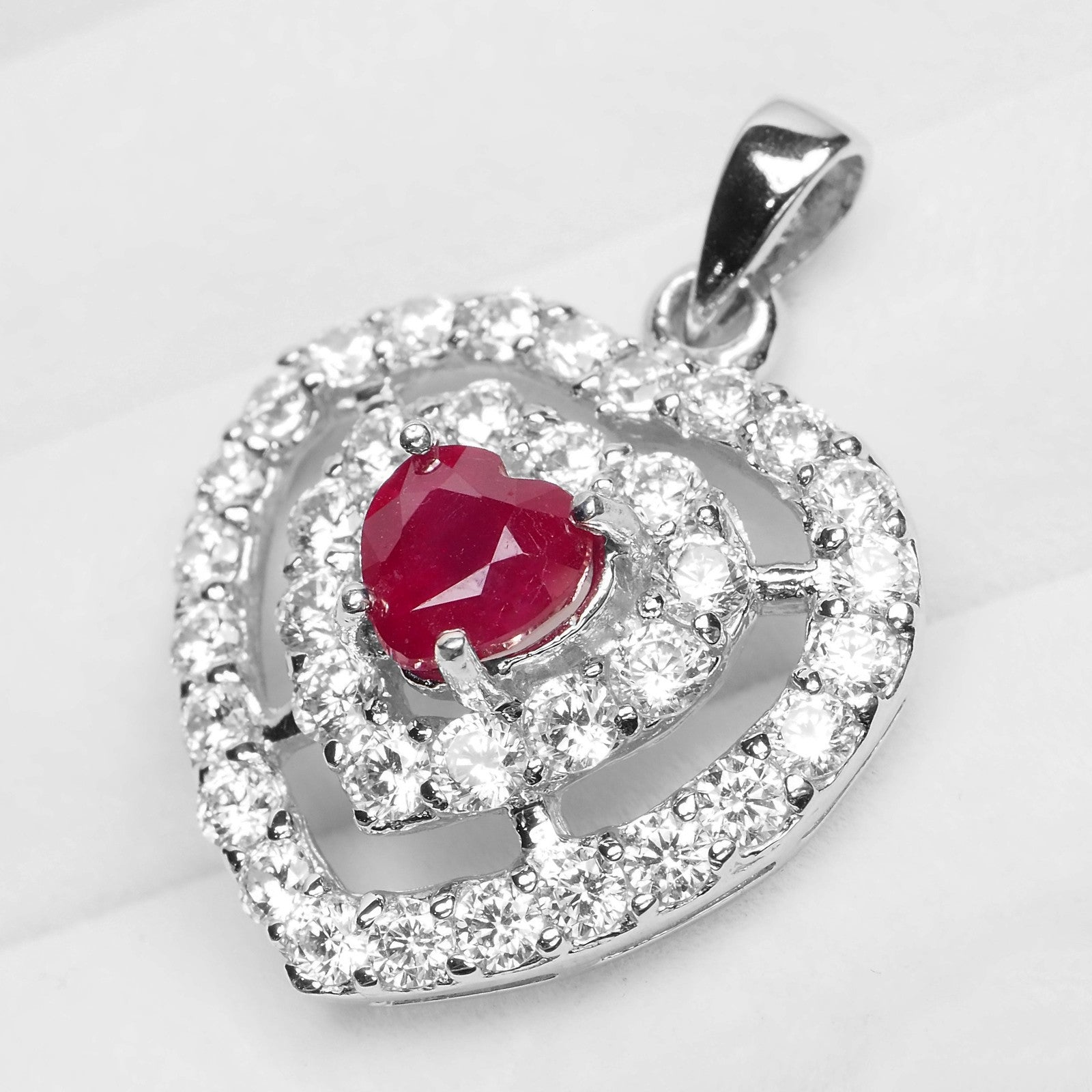 Red Ruby 925 Sterling Silver Pendants
