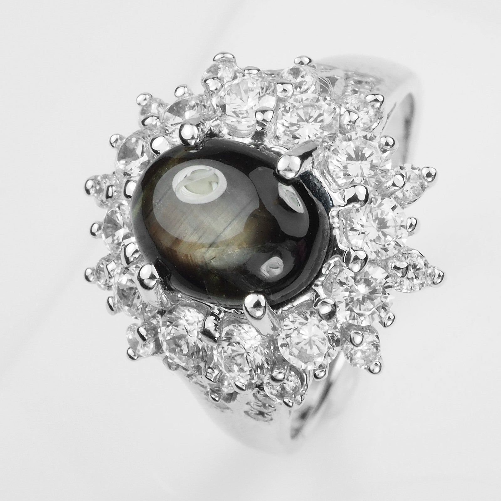 THAILAND Star Six Rays Black Sapphire Ring