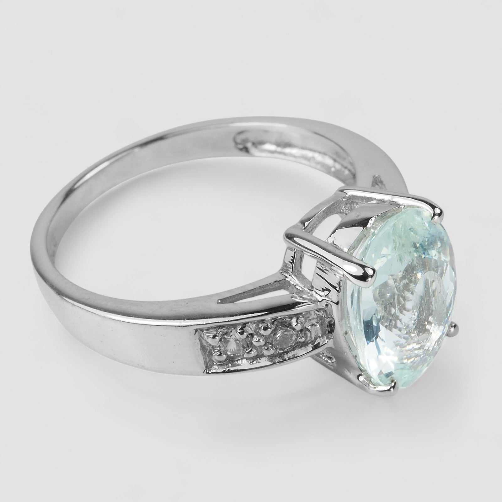 Sky Blue Aquamarine 925 Sterling Silver Ring