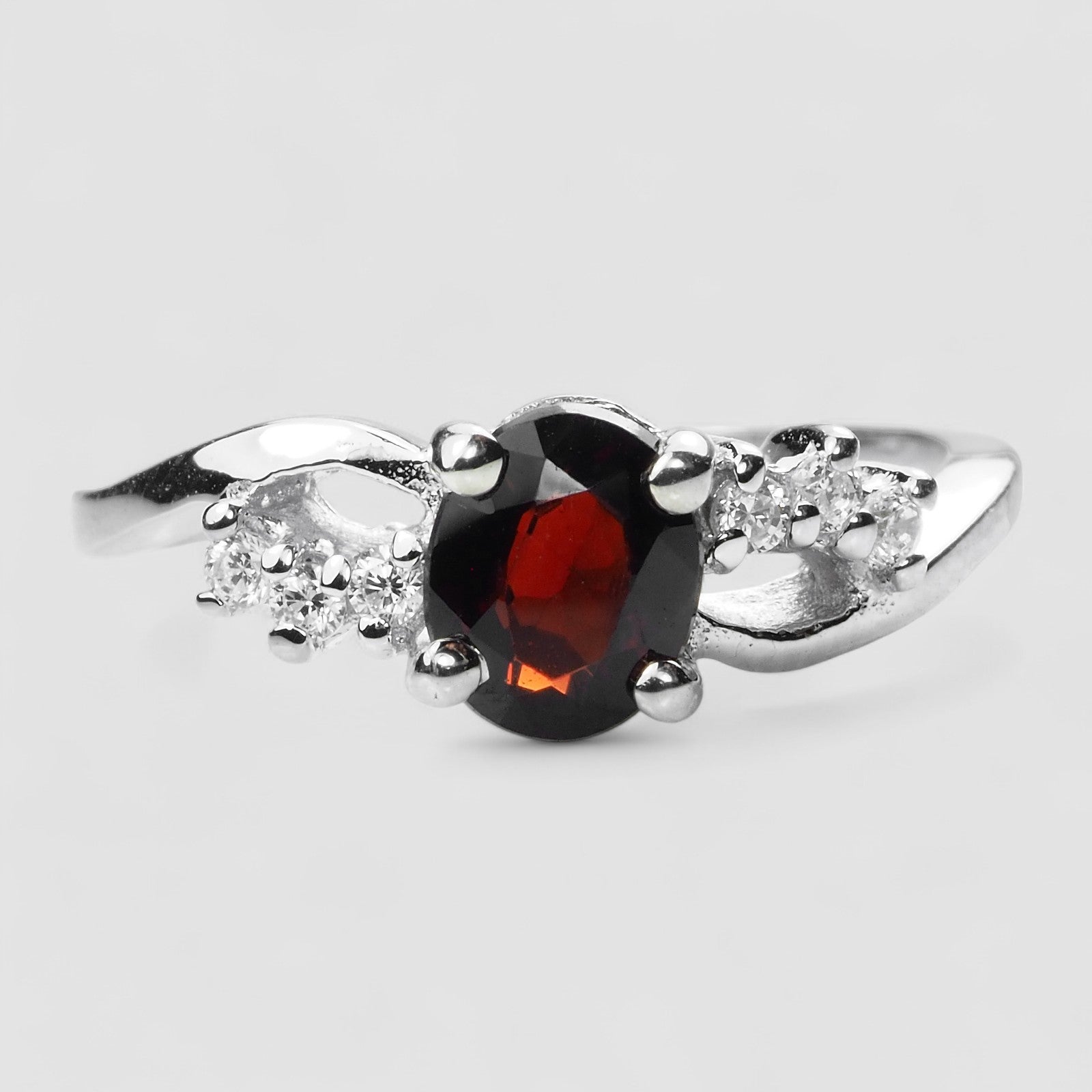Cherry Red Spinel 925 Sterling Silver Ring, Dainty Minimalist Everyday Ring