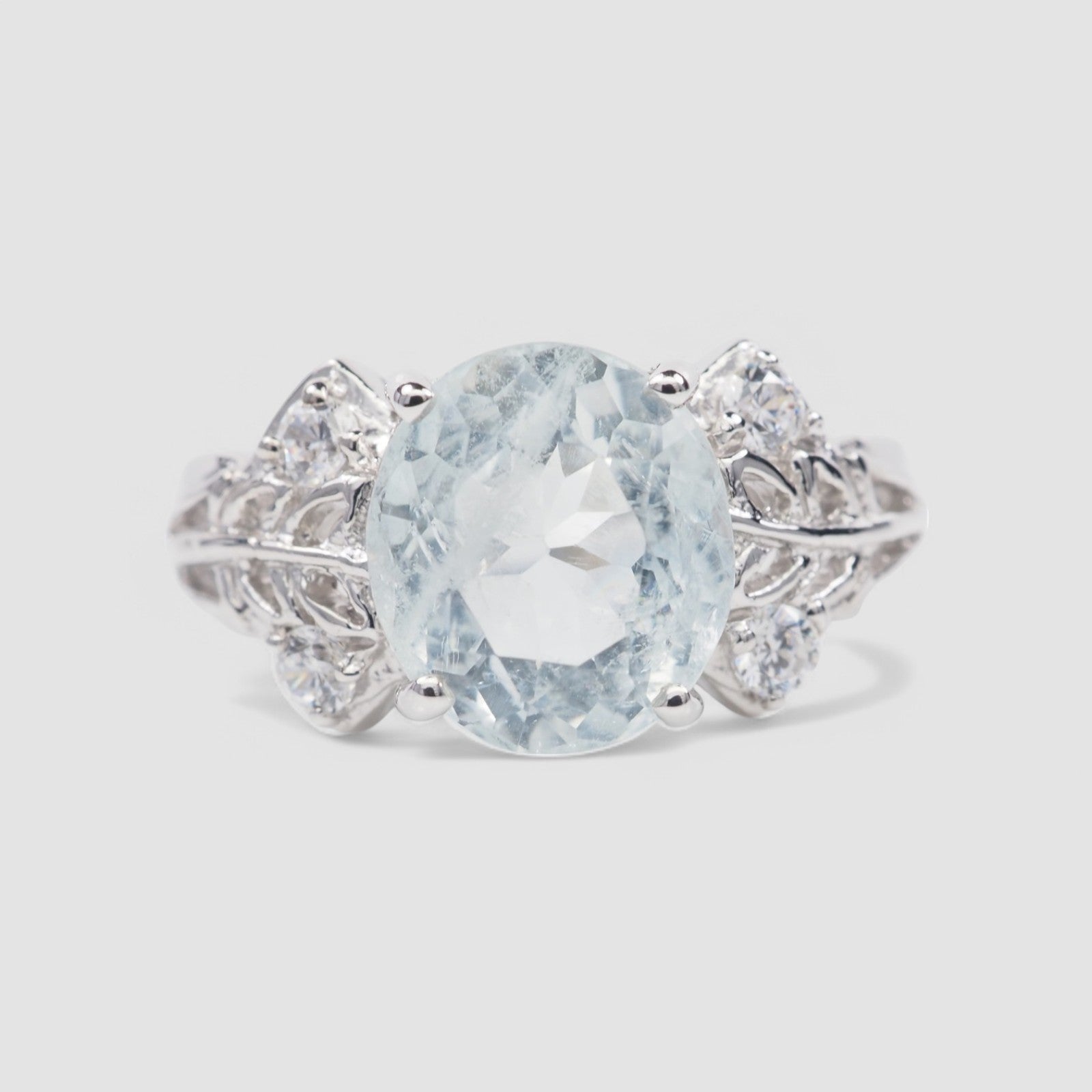 Blue Aquamarine 925 Sterling Silver Ring