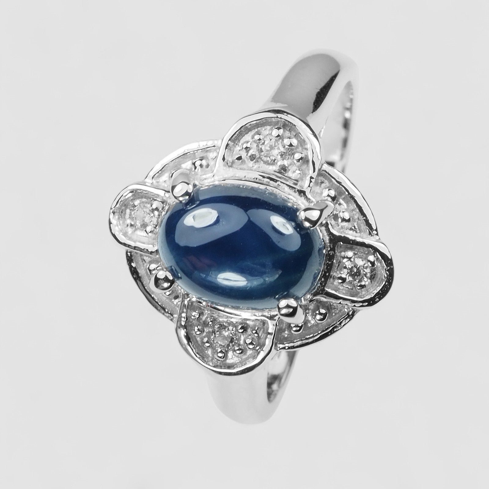 Blue Star Sapphire 925 Sterling Silver Ring