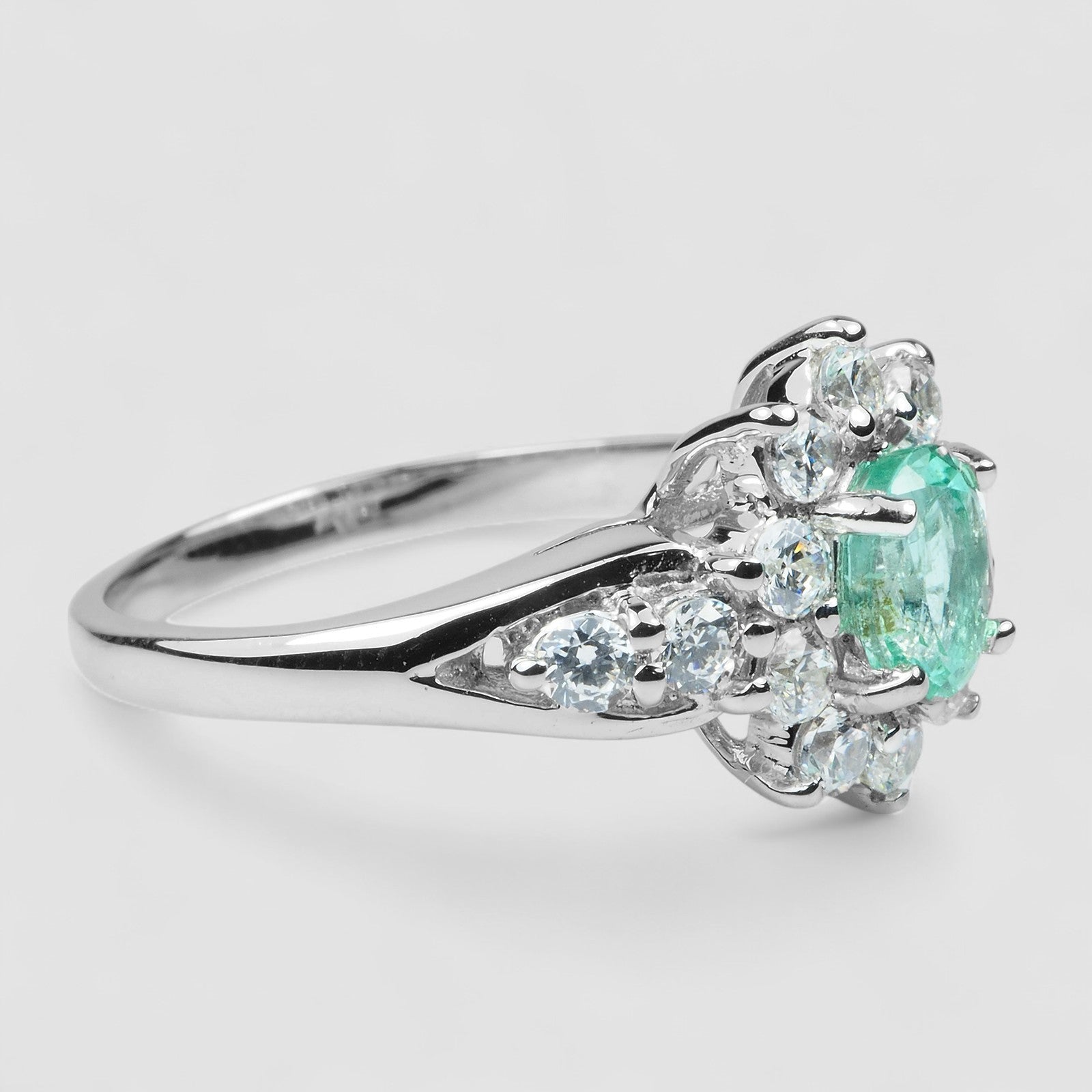 Natural Green Emerald 925 Sterling Silver Ring