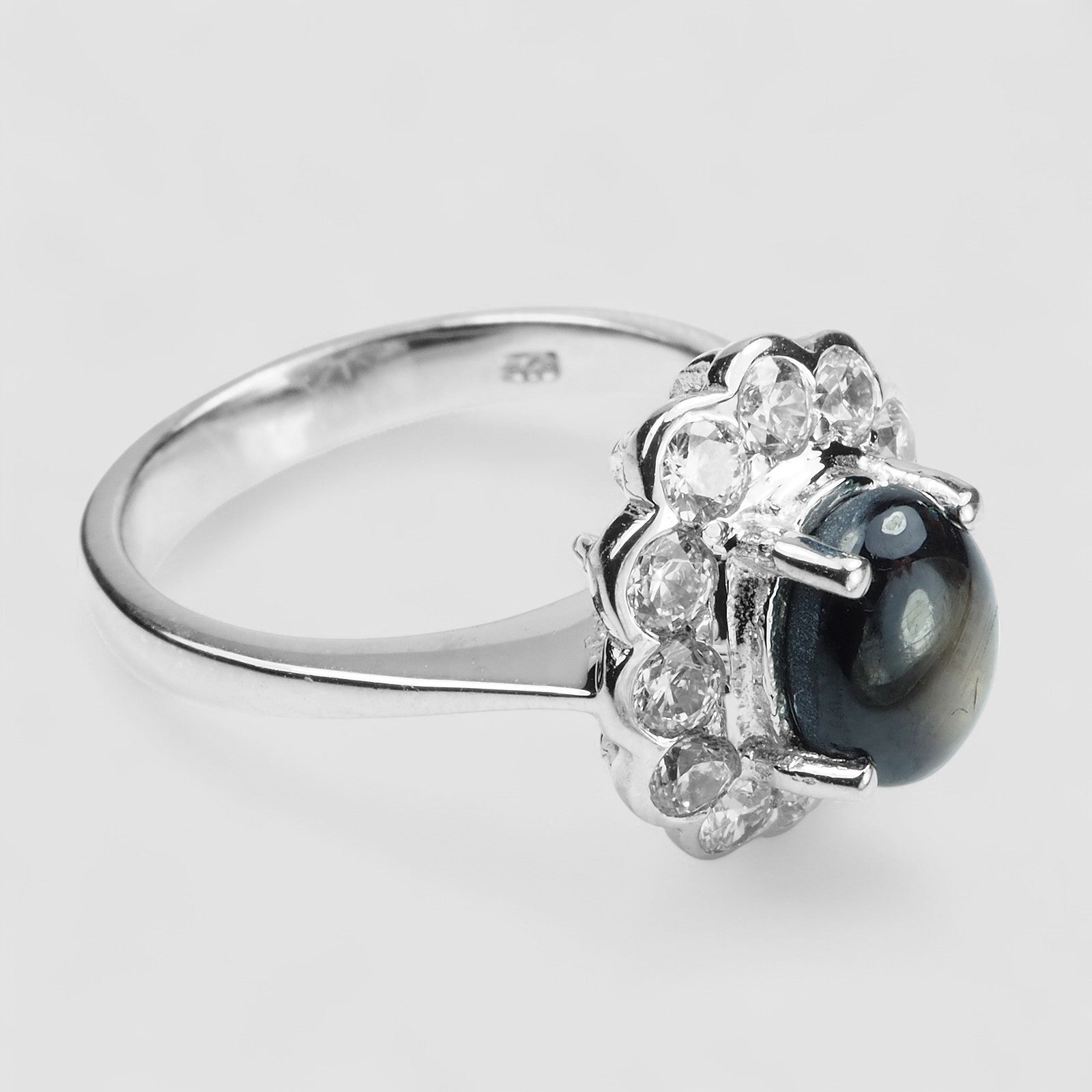 Black Star Sapphire 925 Sterling Silver Ring, Aniversary Gift, Dainty Ring, Free Resizing