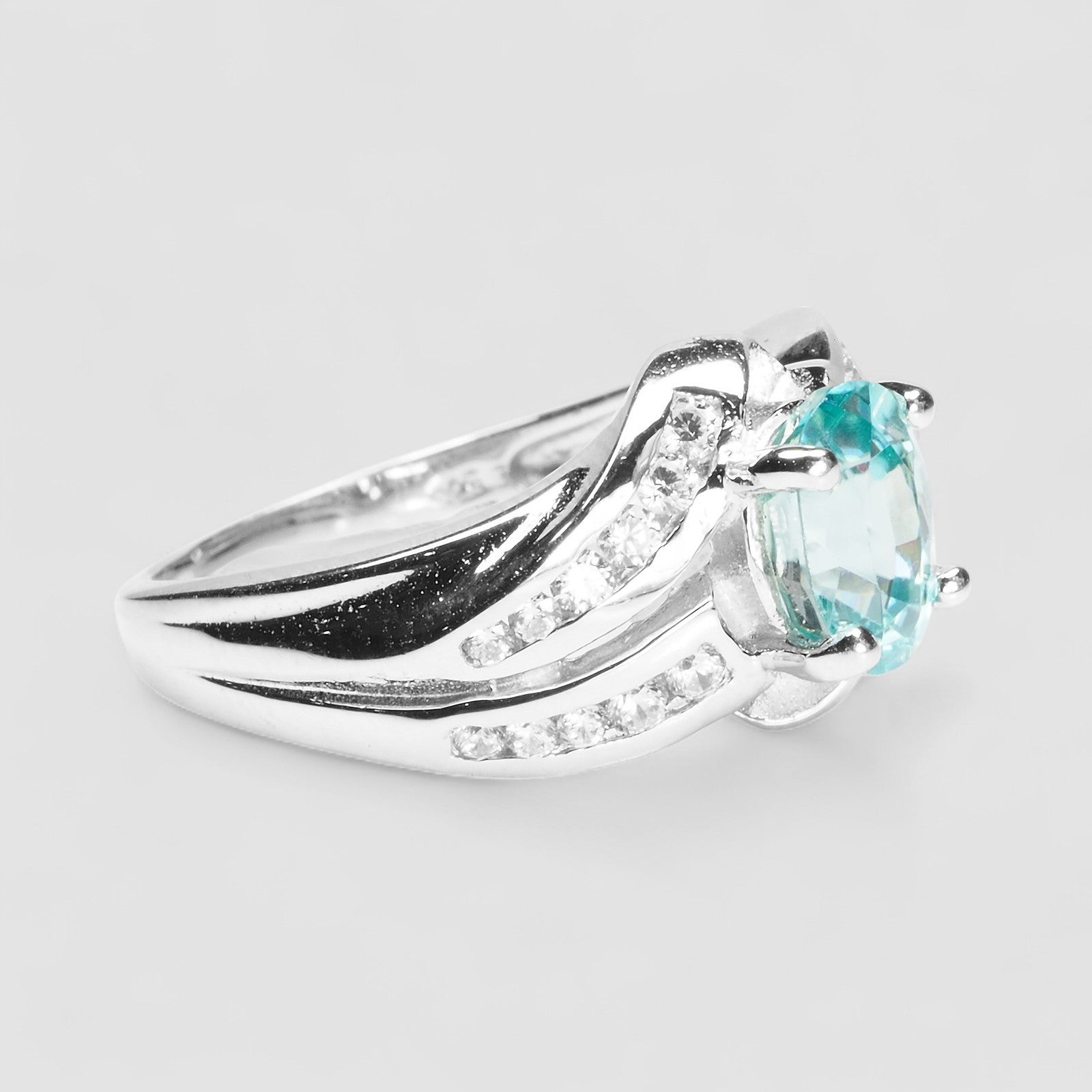 Blue Zircon 925 Sterling Silver Ring