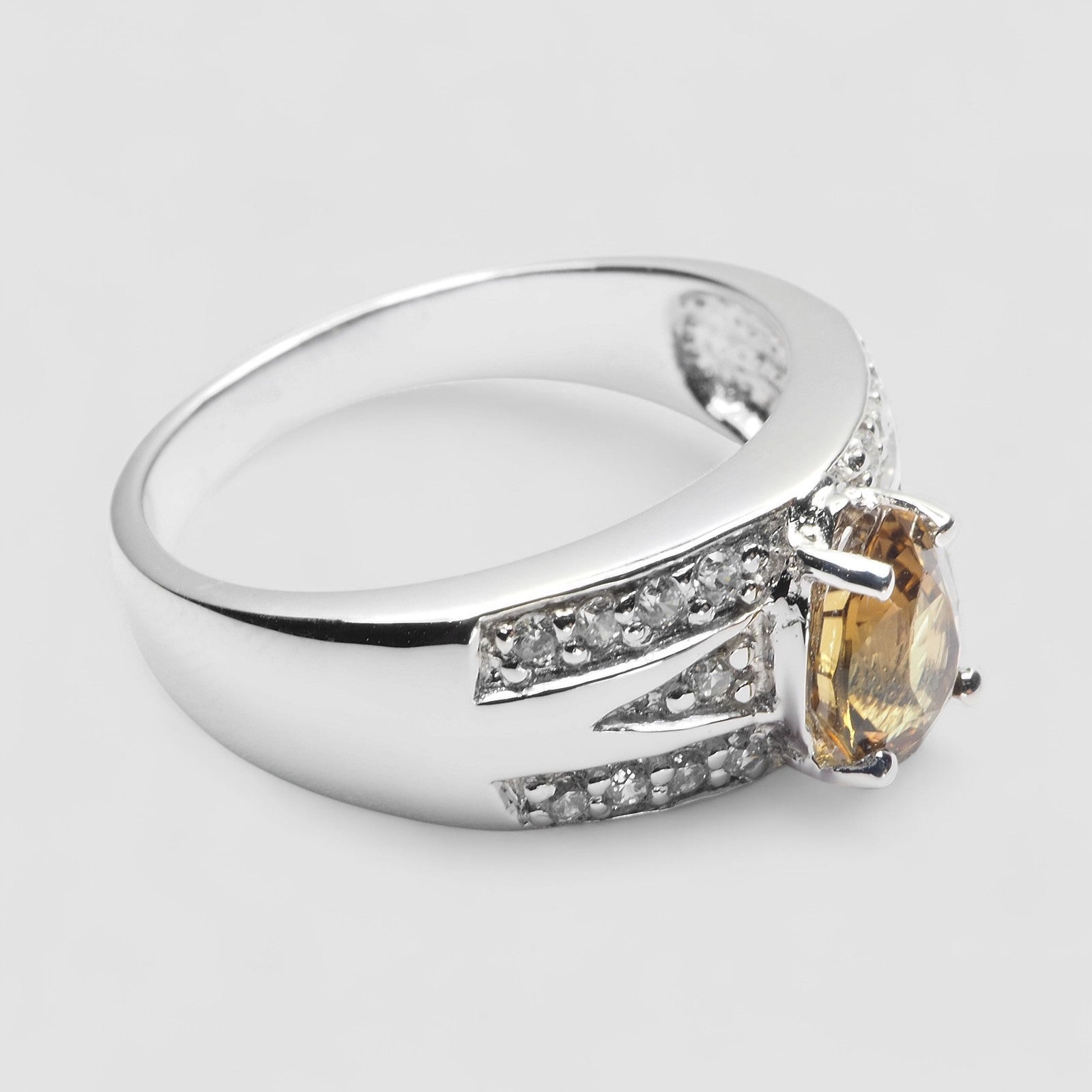 Golden Yellow Tourmaline 925 Sterling Silver Ring