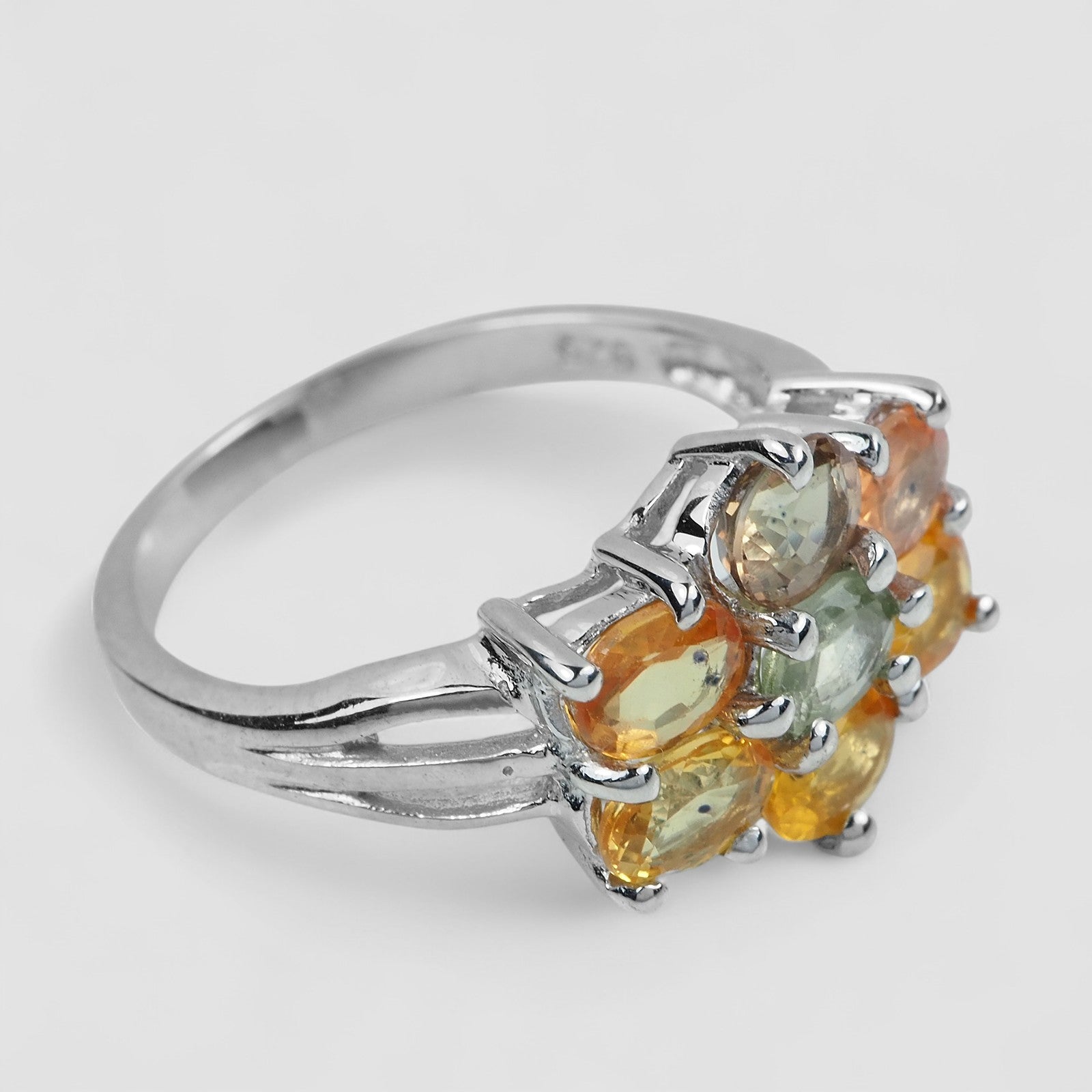 Multicolor Sapphire 925 Sterling Silver Ring, Natural Gemstone, Statement Ring, Free Resizing