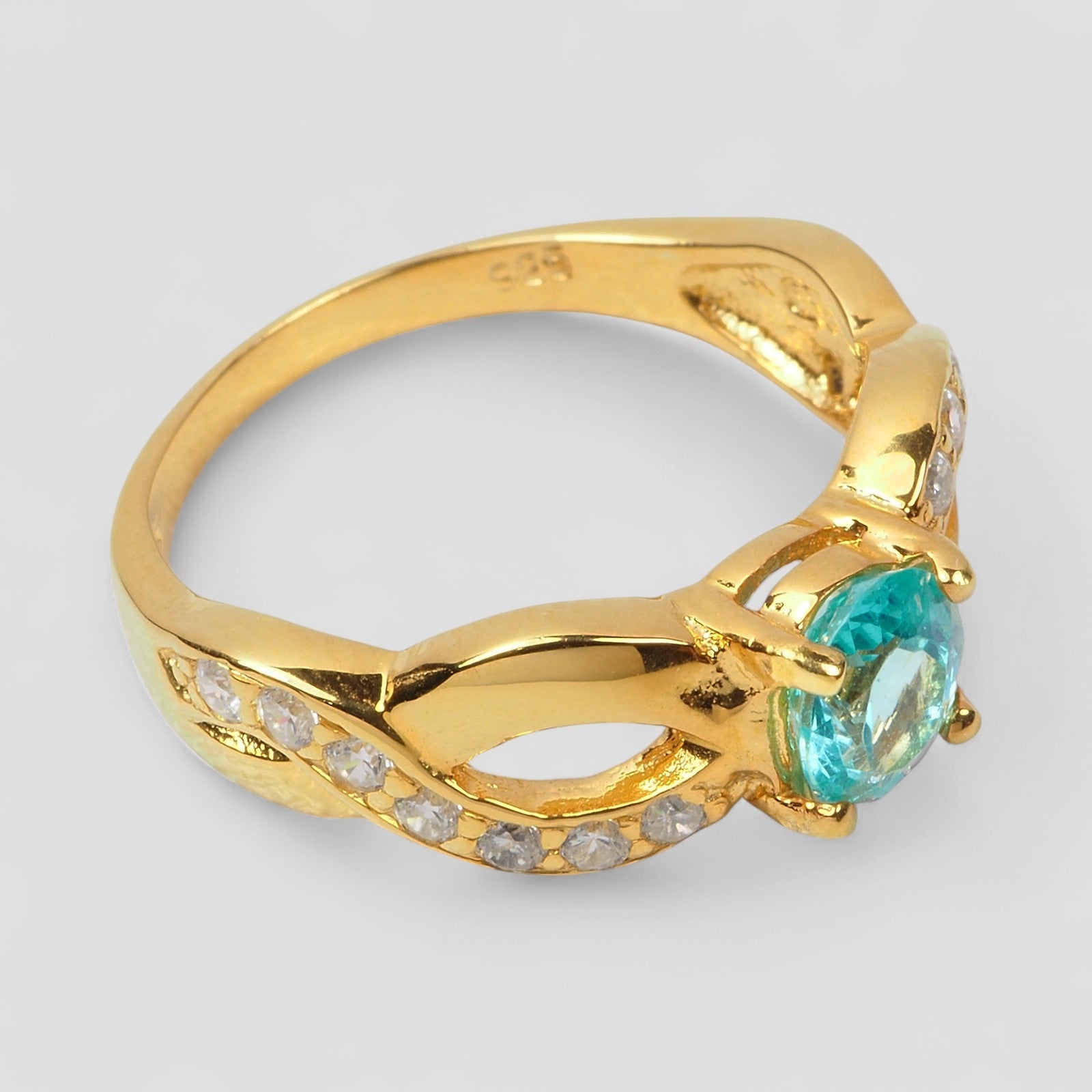 Neon Blue Apatite 925 Sterling Silver Ring