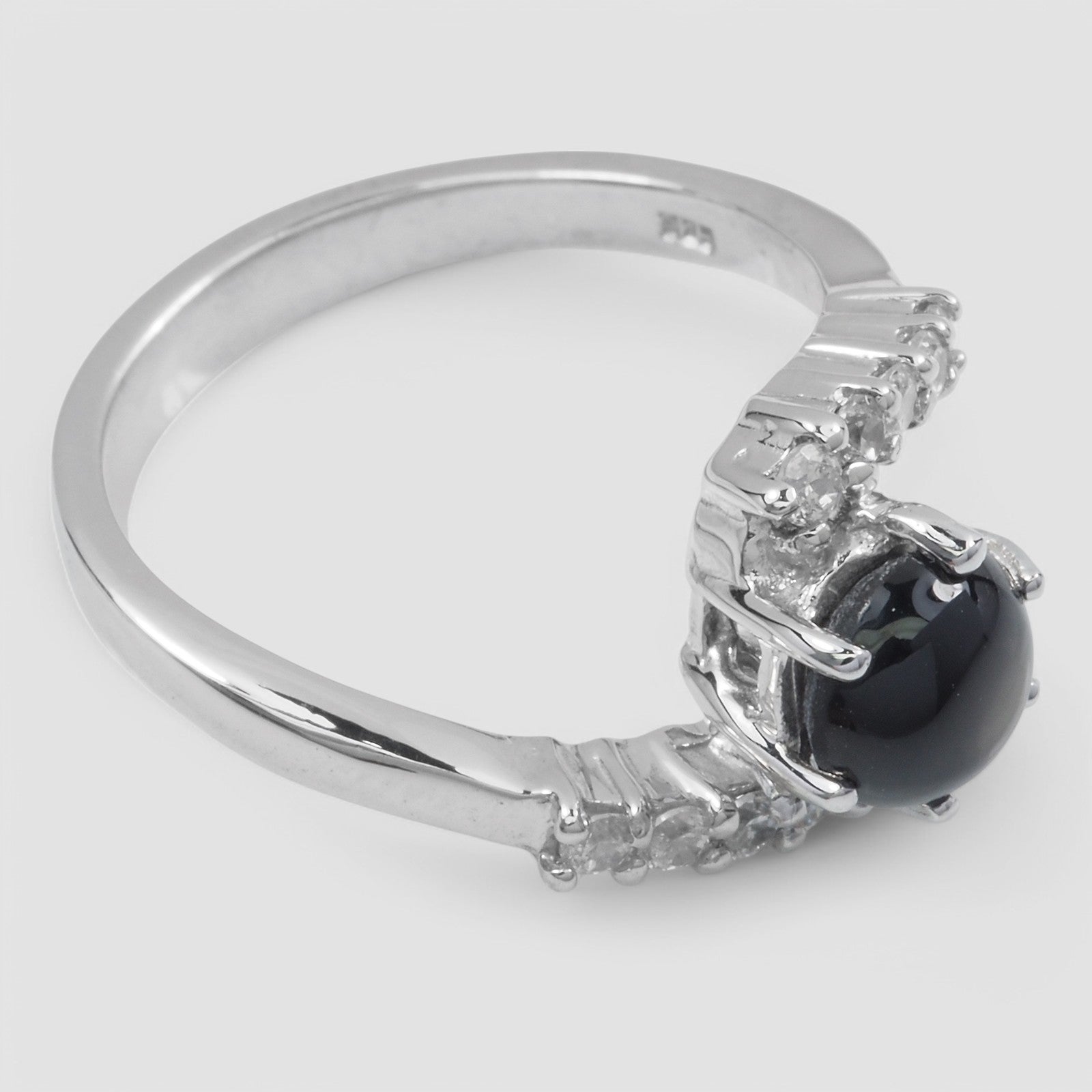 Black Star Sapphire 925 Sterling Silver Ring, 925 Genuine Gemstone, Everyday Ring