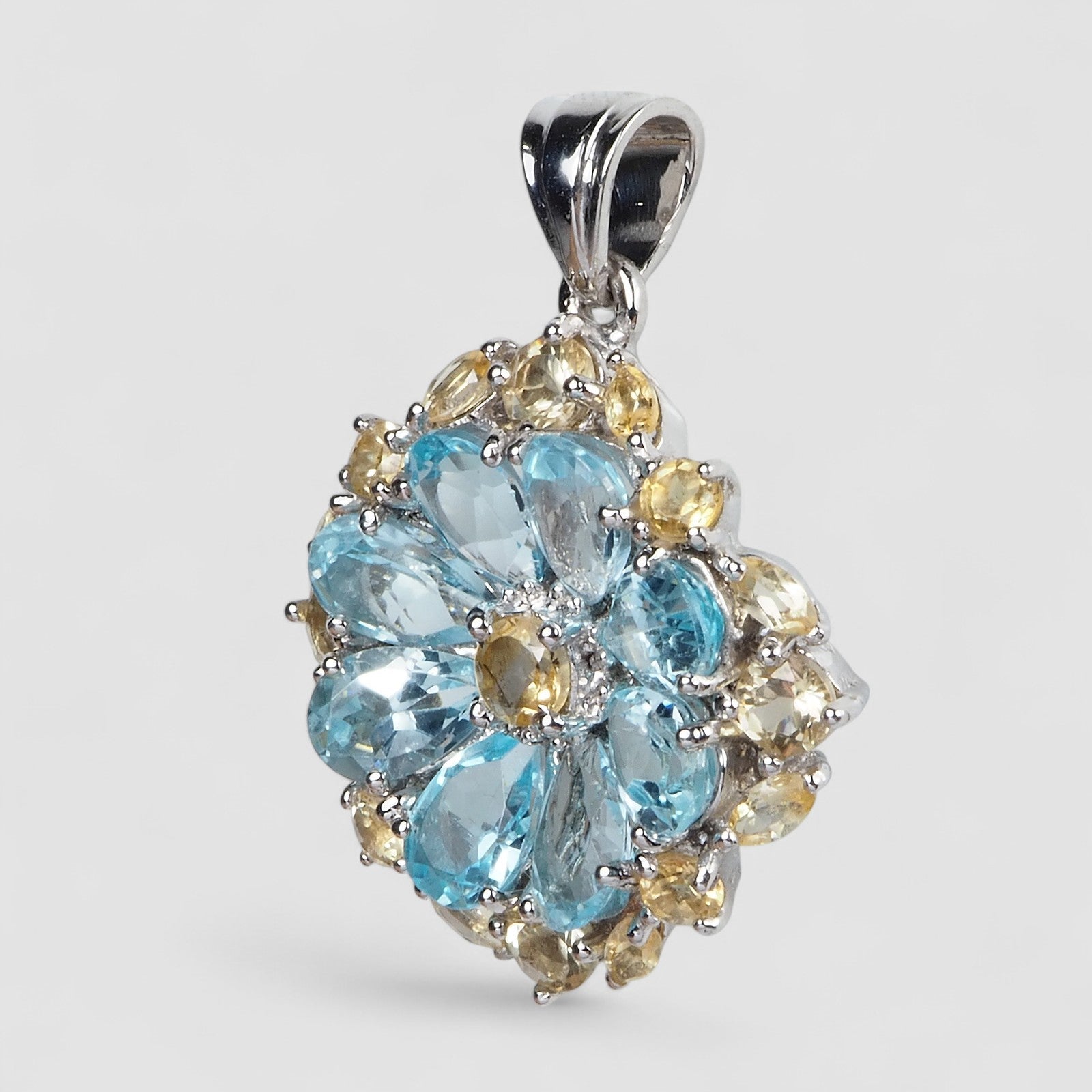 Blue Aquamarine 925 Sterling Silver Pendants, 925 Unique Gift for Her, Natural Gemstone