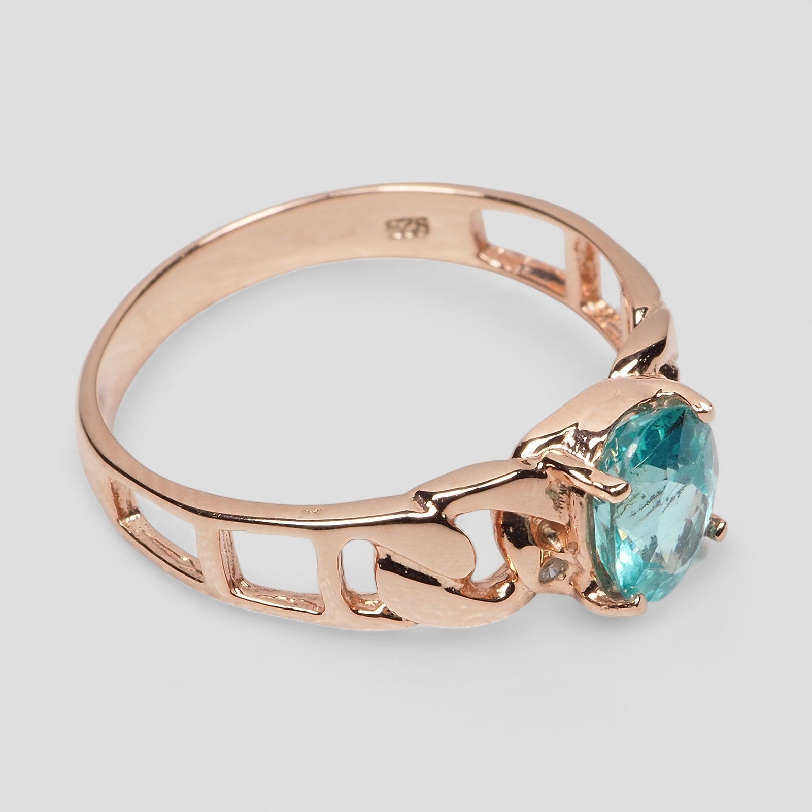 Neon Blue Apatite 925 Sterling Silver Ring