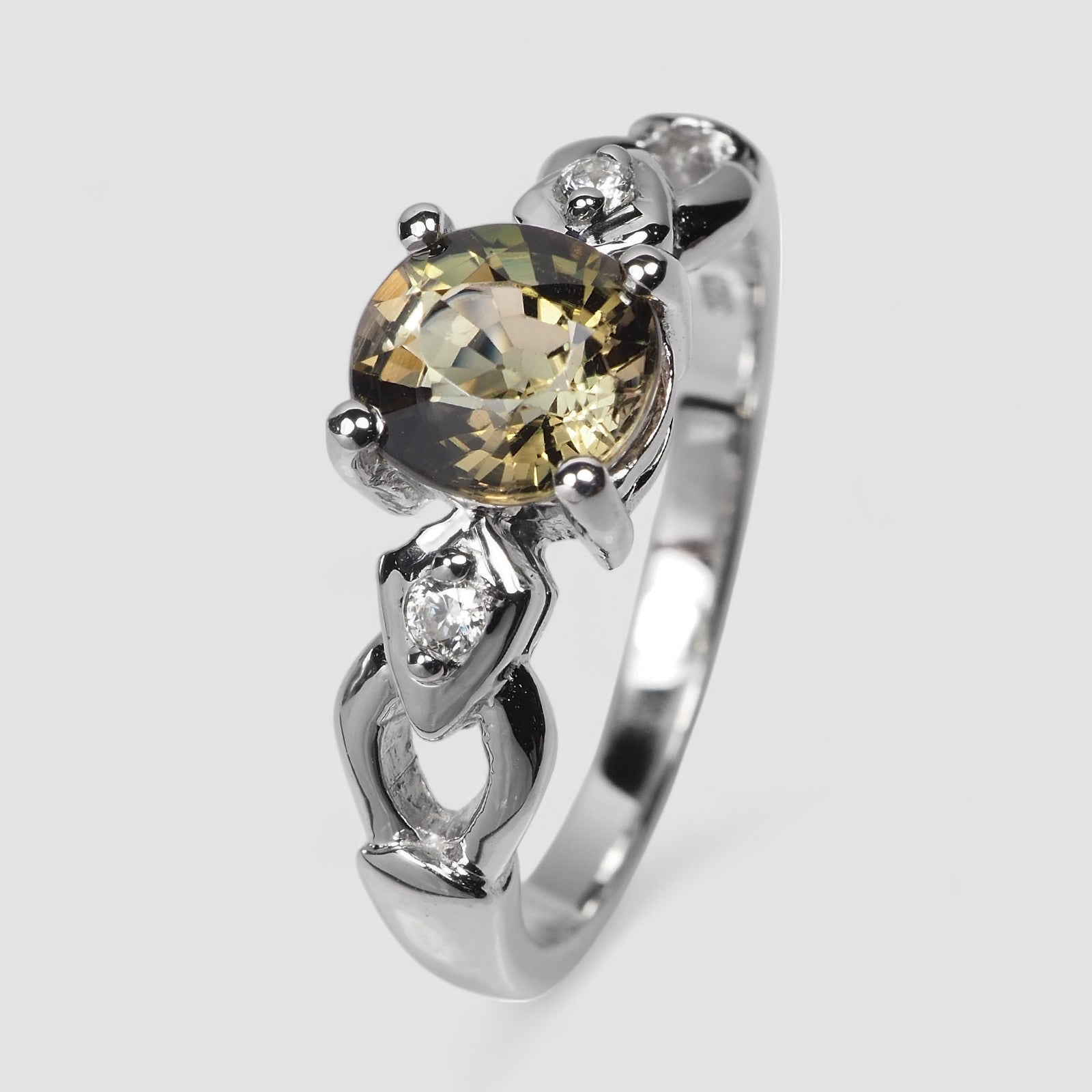 Olive Green Tourmaline 925 Sterling Silver Ring